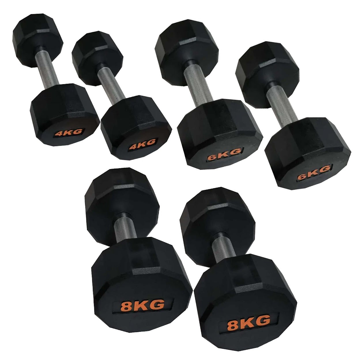 Premium Hex Dumbbells – Rubber-Coated, Anti-Roll Stability, Steel Grip – Ideal for Strength Training in Home Gyms & Studios