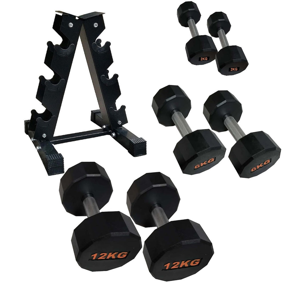 Premium Hex Dumbbells – Rubber-Coated, Anti-Roll Stability, Steel Grip – Ideal for Strength Training in Home Gyms & Studios