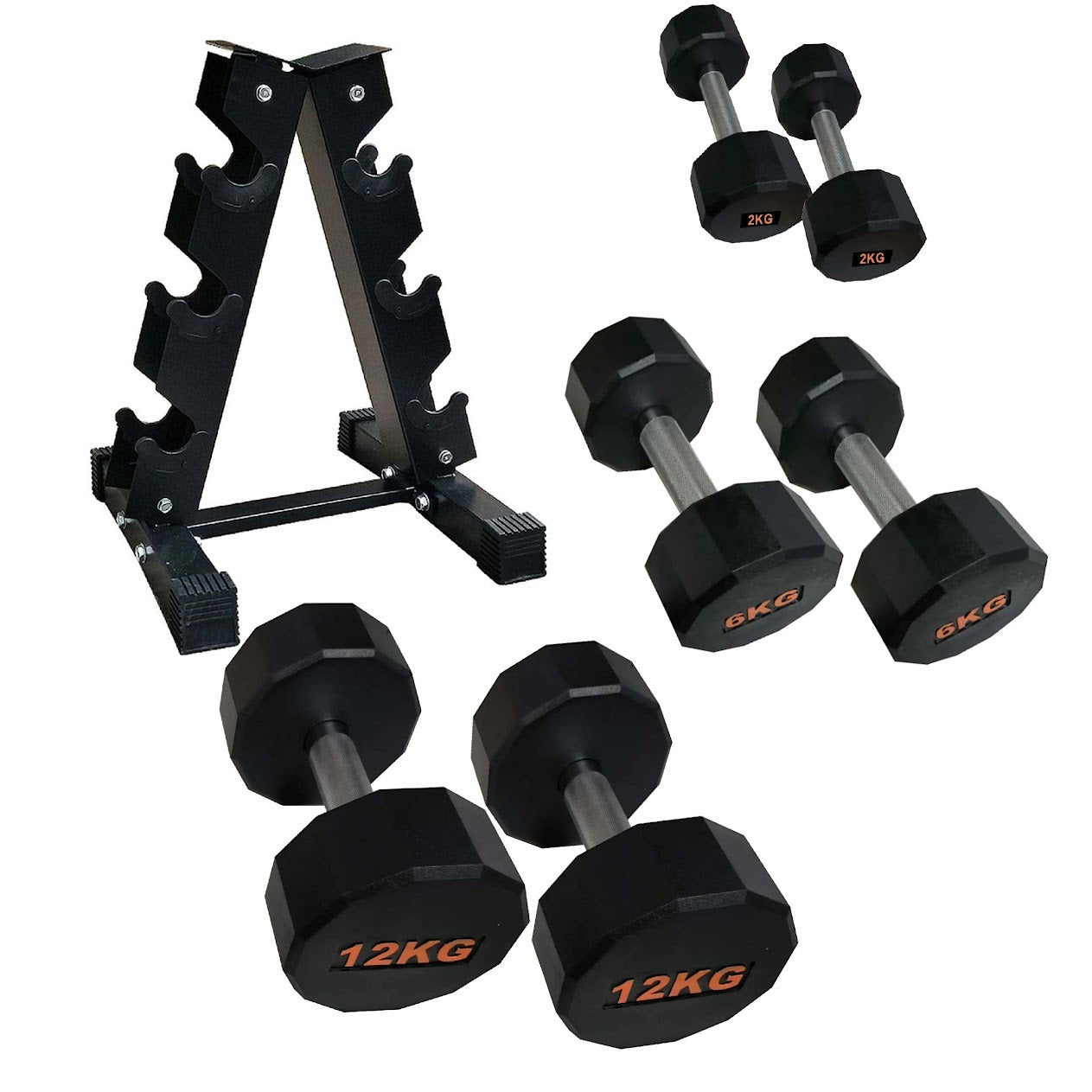 Premium Hex Dumbbells – Rubber-Coated, Anti-Roll Stability, Steel Grip – Ideal for Strength Training in Home Gyms & Studios