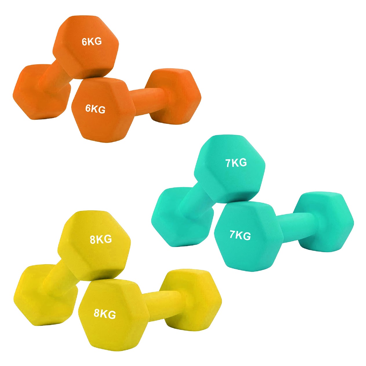Sculpt & Tone with Hex Neoprene Dumbbells – Cast Iron Core, Non‑Slip Grip, Anti‑Roll Coating for Safe, Stylish Home Gym Strength Training