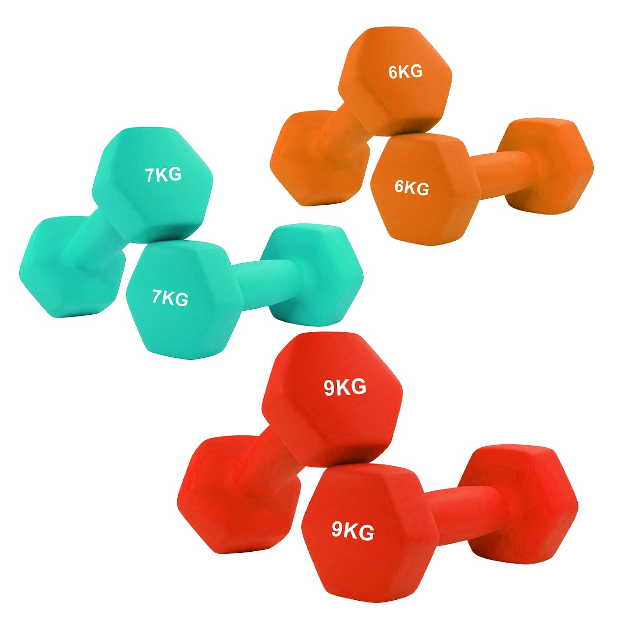Sculpt & Tone with Hex Neoprene Dumbbells – Cast Iron Core, Non‑Slip Grip, Anti‑Roll Coating for Safe, Stylish Home Gym Strength Training