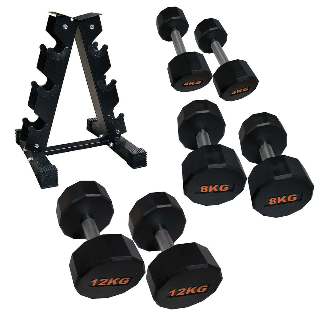 Premium Hex Dumbbells – Rubber-Coated, Anti-Roll Stability, Steel Grip – Ideal for Strength Training in Home Gyms & Studios