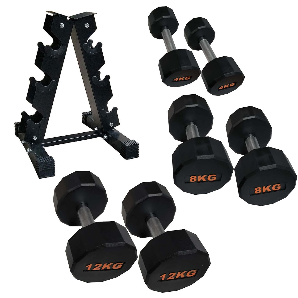 Premium Hex Dumbbells – Rubber-Coated, Anti-Roll Stability, Steel Grip – Ideal for Strength Training in Home Gyms & Studios