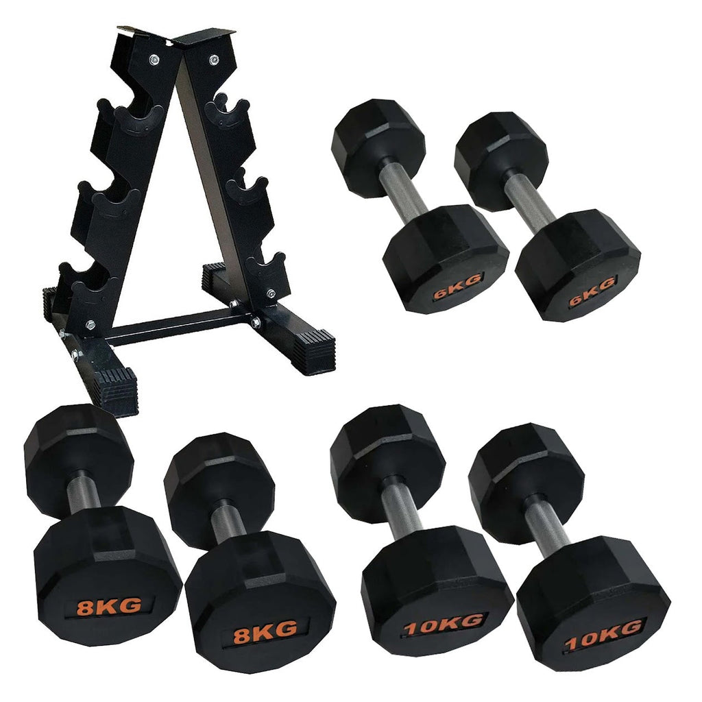 Premium Hex Dumbbells – Rubber-Coated, Anti-Roll Stability, Steel Grip – Ideal for Strength Training in Home Gyms & Studios
