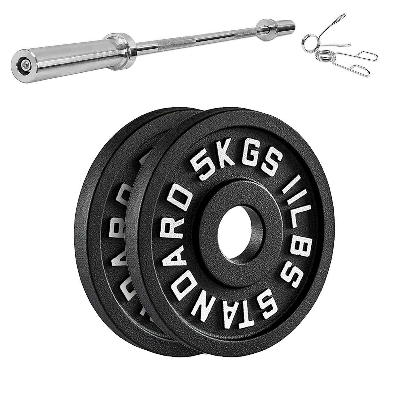 Olympic Cast Iron Weight Plates – Matte Black Deep‑Dish Design, 2″ Hole, Heavy-Duty Build for Barbell Training, Home Gym & Strength Workouts