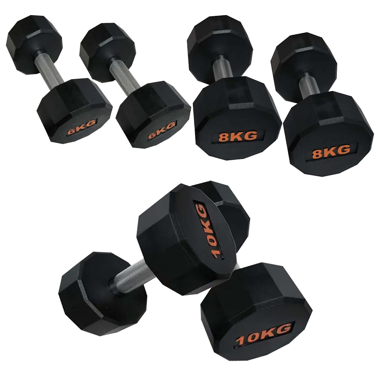 Premium Hex Dumbbells – Rubber-Coated, Anti-Roll Stability, Steel Grip – Ideal for Strength Training in Home Gyms & Studios