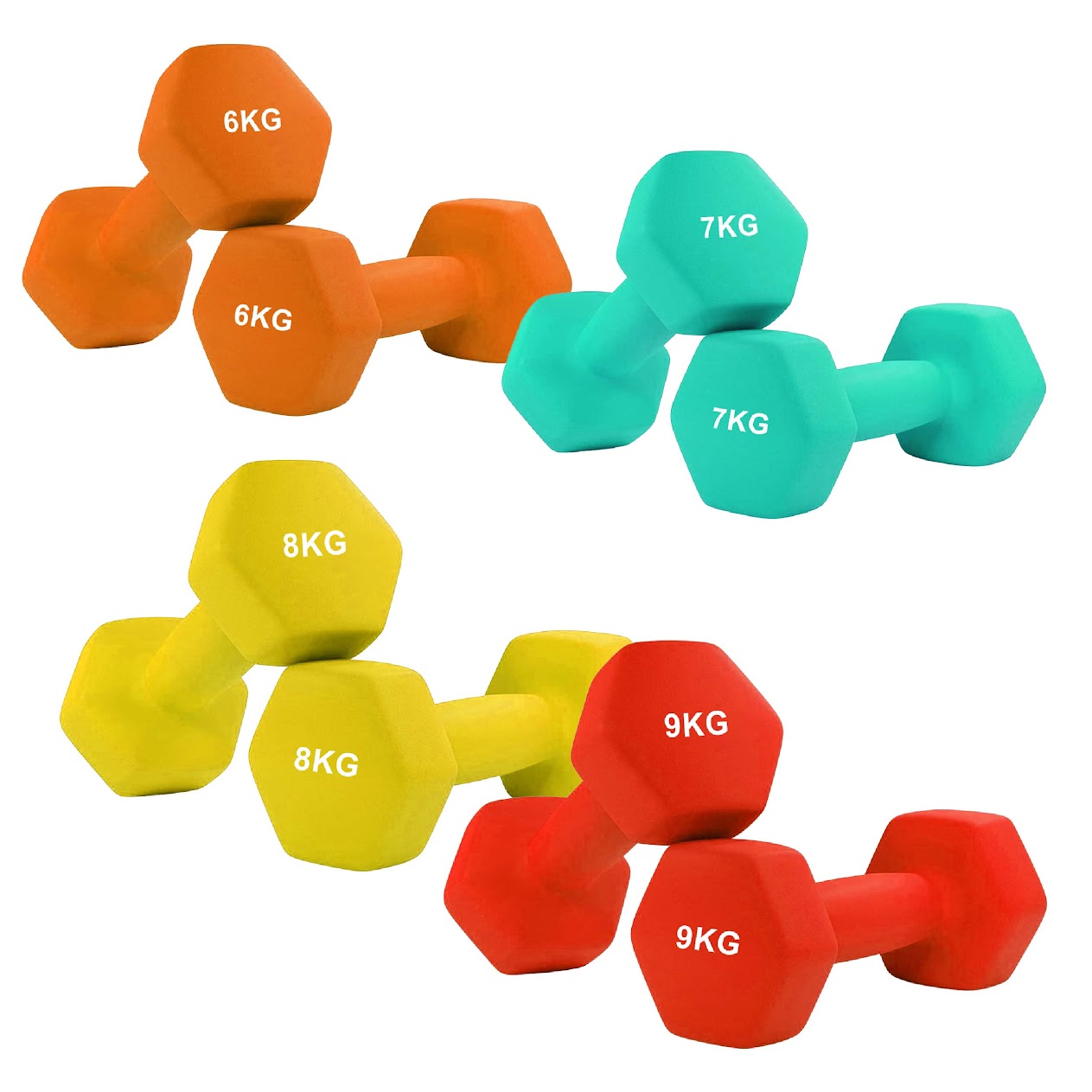 Sculpt & Tone with Hex Neoprene Dumbbells – Cast Iron Core, Non‑Slip Grip, Anti‑Roll Coating for Safe, Stylish Home Gym Strength Training