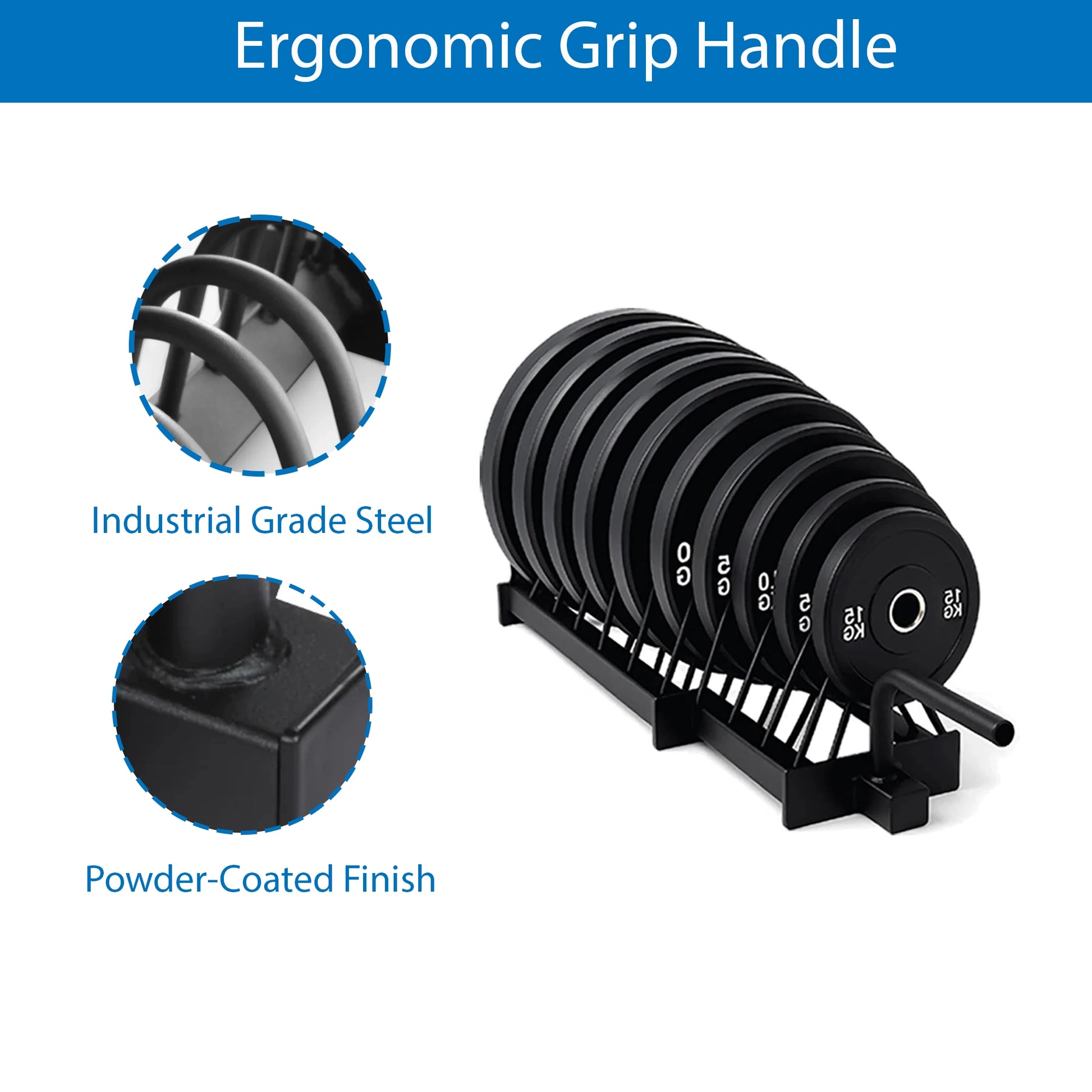 Portable Horizontal Weight Plate Rack with Wheels, Heavy-Duty Steel Barbell & Bumper Plate Storage Cart