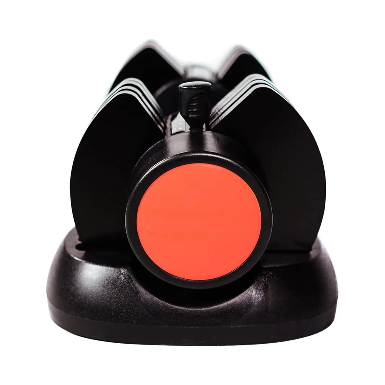 Black and red device on a white background