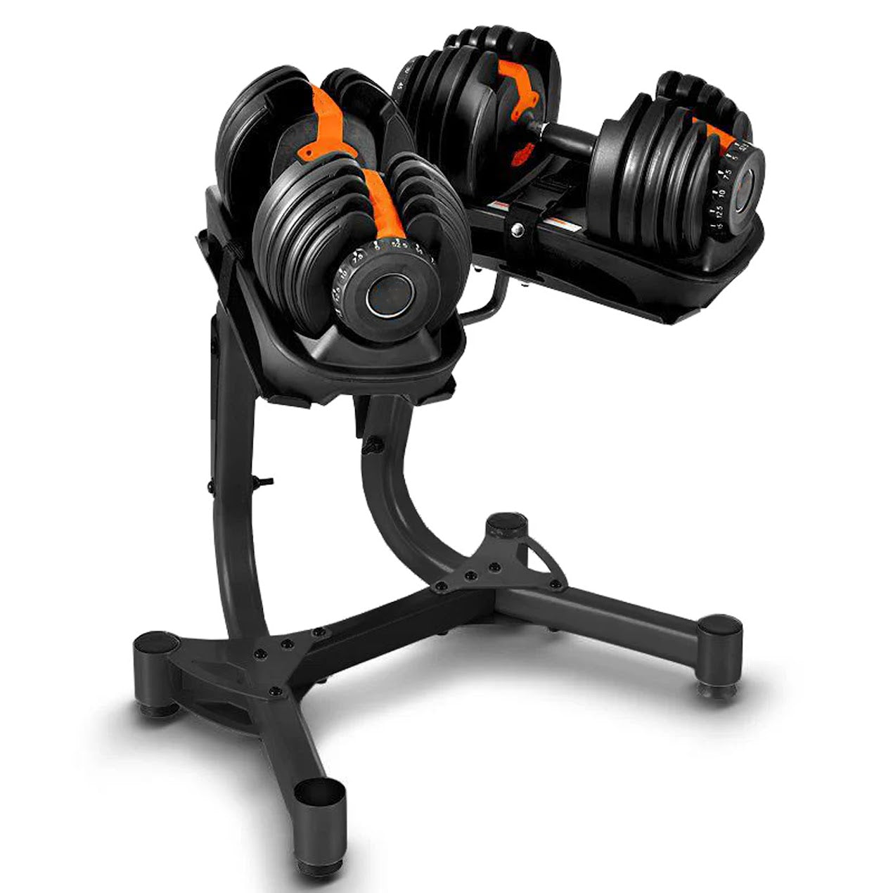 Premium Dumbbell Stand with 24–40 kg Adjustable Weights – Steel Rack, Ergonomic Dial System & Belt Support for Compact Strength Training at Home