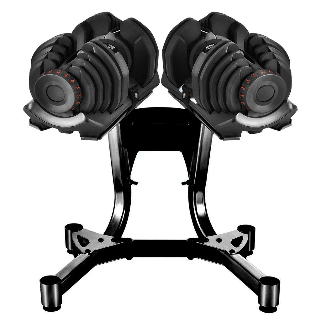Premium Dumbbell Stand with 24–40 kg Adjustable Weights – Steel Rack, Ergonomic Dial System & Belt Support for Compact Strength Training at Home
