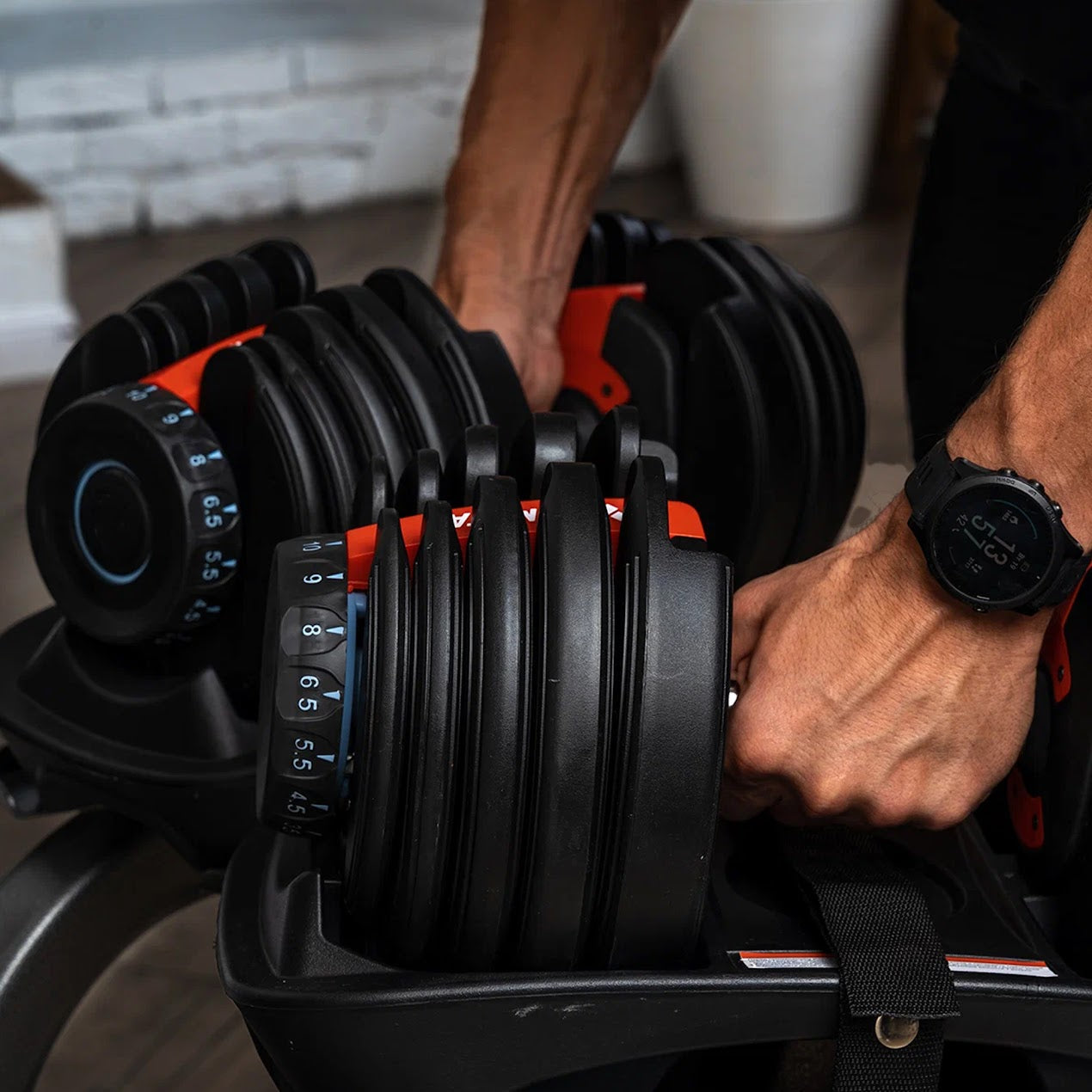 Premium Dumbbell Stand with 24–40 kg Adjustable Weights – Steel Rack, Ergonomic Dial System & Belt Support for Compact Strength Training at Home