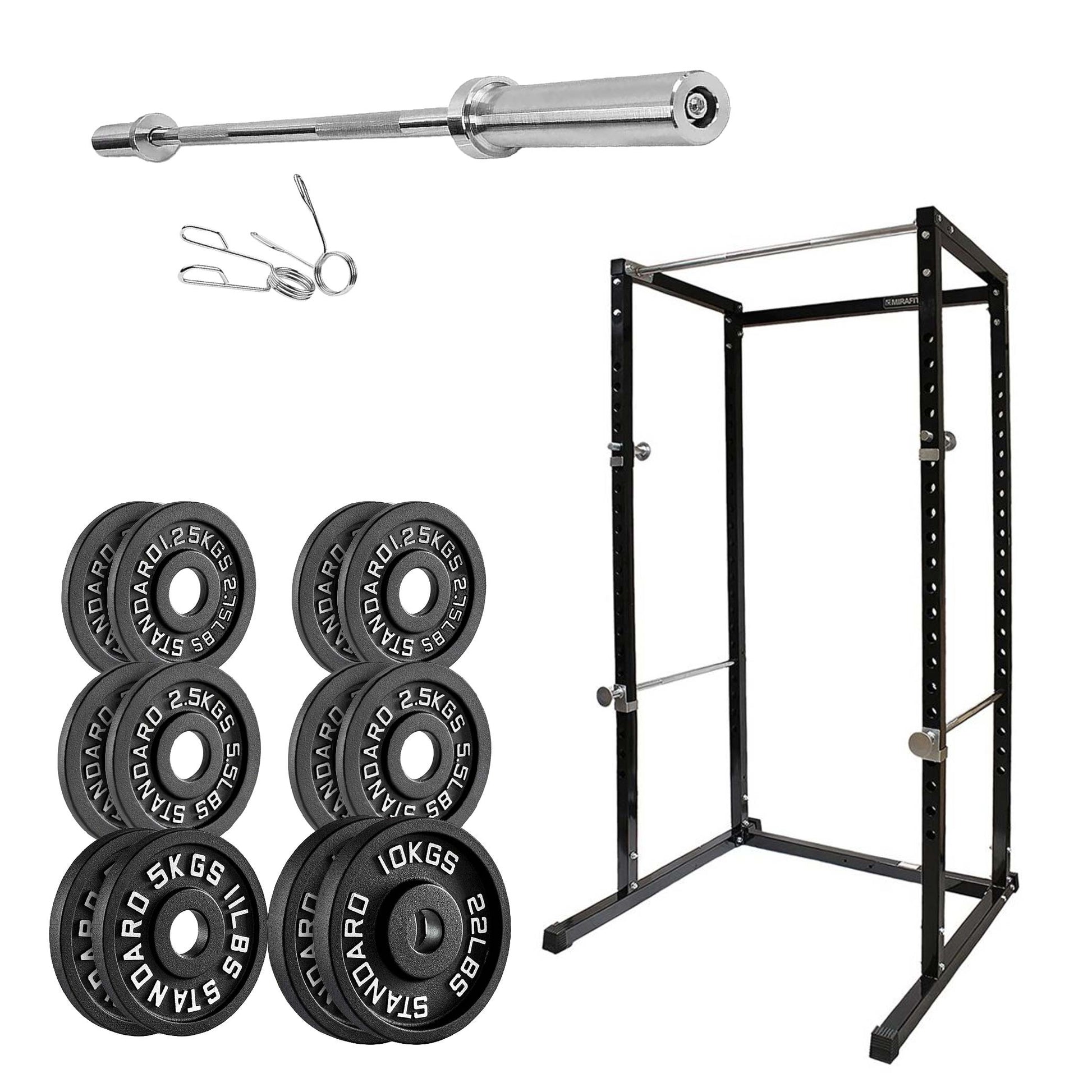 Power Rack with Pull-Up Bar & Safety Spotters – Adjustable Steel Squat Cage for Strength Training, Weight Lifting, and Home Gym Workouts