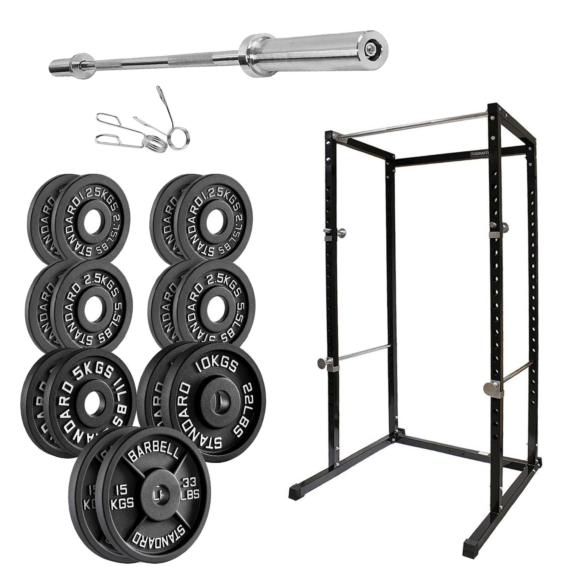 Power Rack with Pull-Up Bar & Safety Spotters – Adjustable Steel Squat Cage for Strength Training, Weight Lifting, and Home Gym Workouts