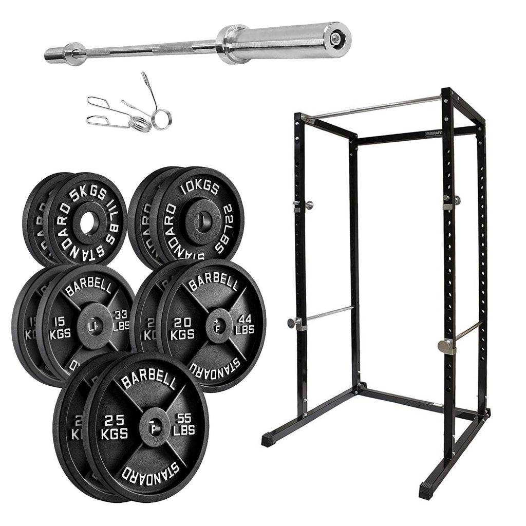 Power Rack with Pull-Up Bar & Safety Spotters – Adjustable Steel Squat Cage for Strength Training, Weight Lifting, and Home Gym Workouts