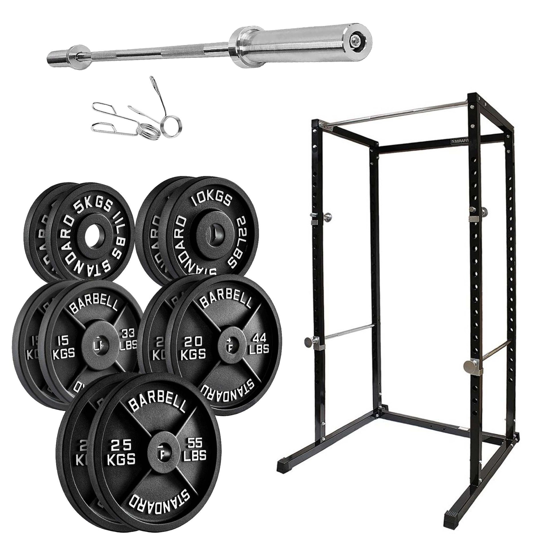 Power Rack with Pull-Up Bar & Safety Spotters – Adjustable Steel Squat Cage for Strength Training, Weight Lifting, and Home Gym Workouts
