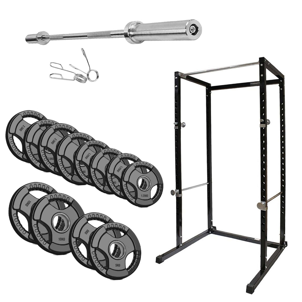Power Rack with Pull-Up Bar & Safety Spotters – Adjustable Steel Squat Cage for Strength Training, Weight Lifting, and Home Gym Workouts