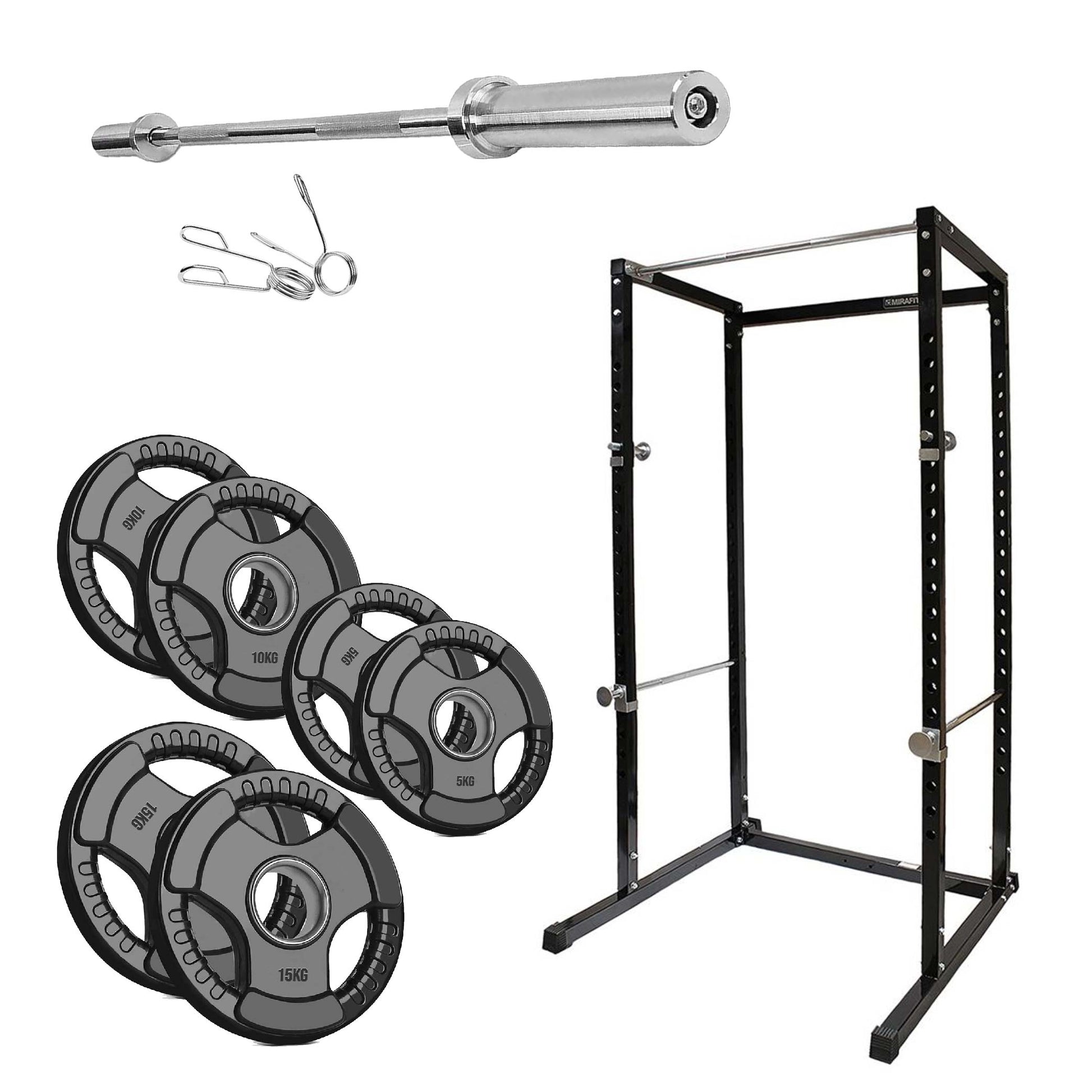 Power Rack with Pull-Up Bar & Safety Spotters – Adjustable Steel Squat Cage for Strength Training, Weight Lifting, and Home Gym Workouts