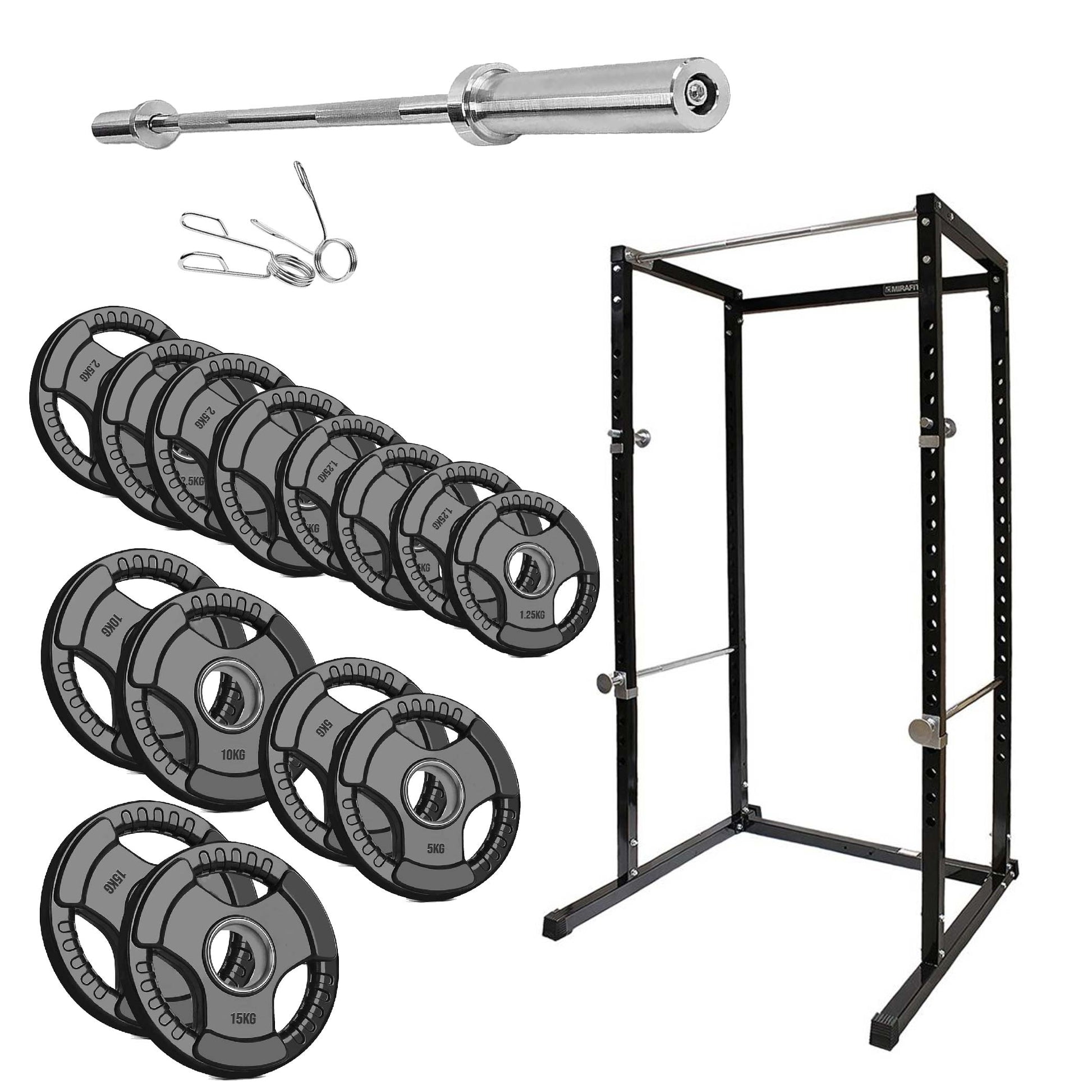 Power Rack with Pull-Up Bar & Safety Spotters – Adjustable Steel Squat Cage for Strength Training, Weight Lifting, and Home Gym Workouts