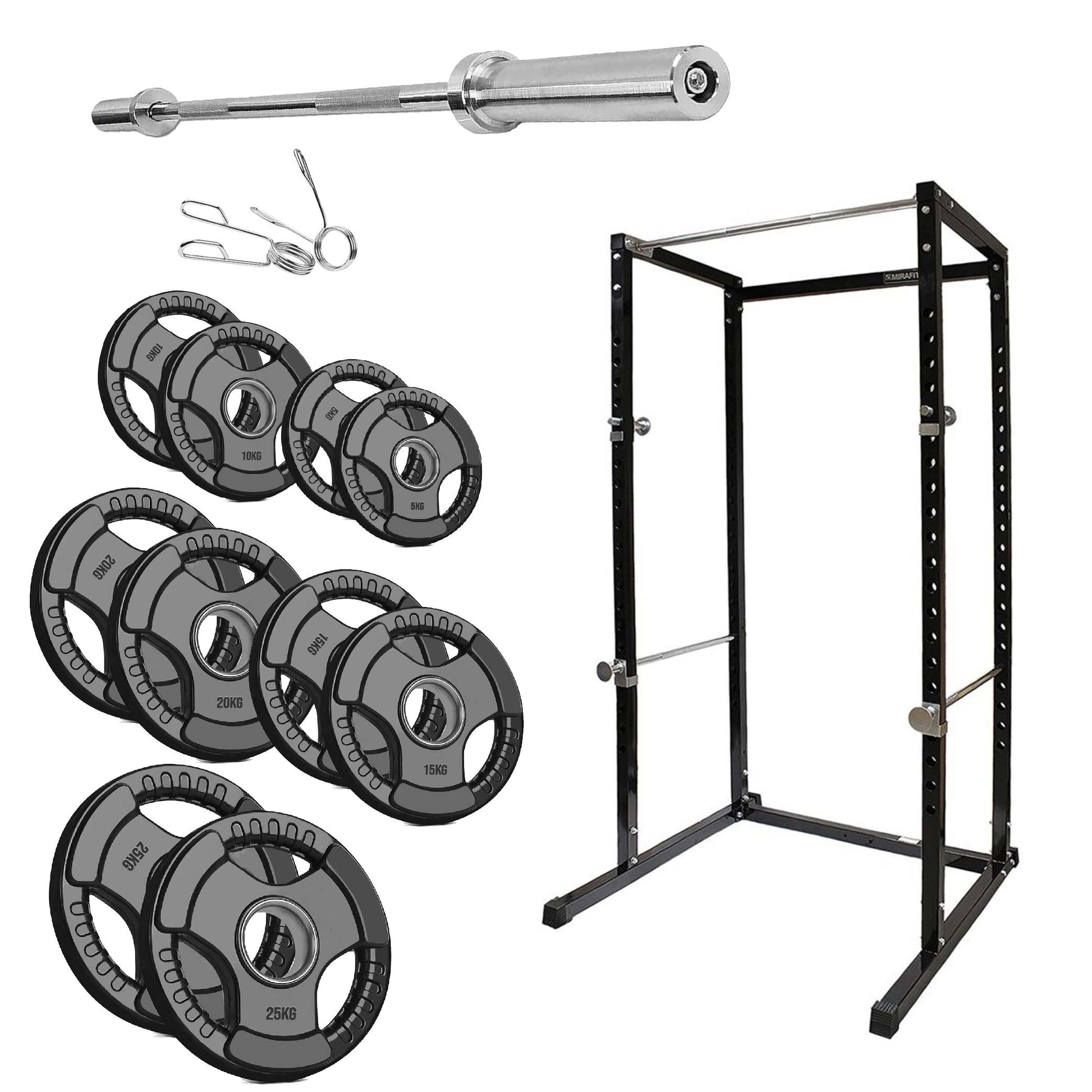 Power Rack with Pull-Up Bar & Safety Spotters – Adjustable Steel Squat Cage for Strength Training, Weight Lifting, and Home Gym Workouts
