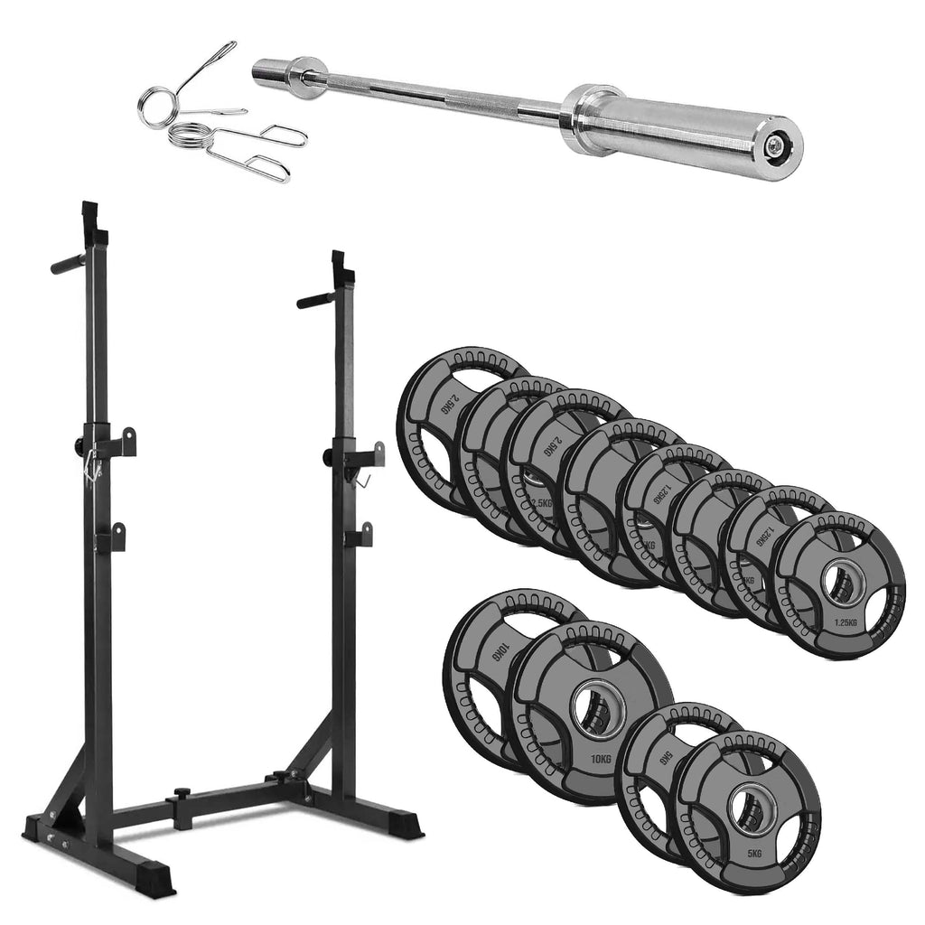 Precision Lift Platform – Heavy‑Duty Barbell Squat Rack with Dip Handles, 200kg Capacity, Adjustable Frame with Safety Spotters for Home Use