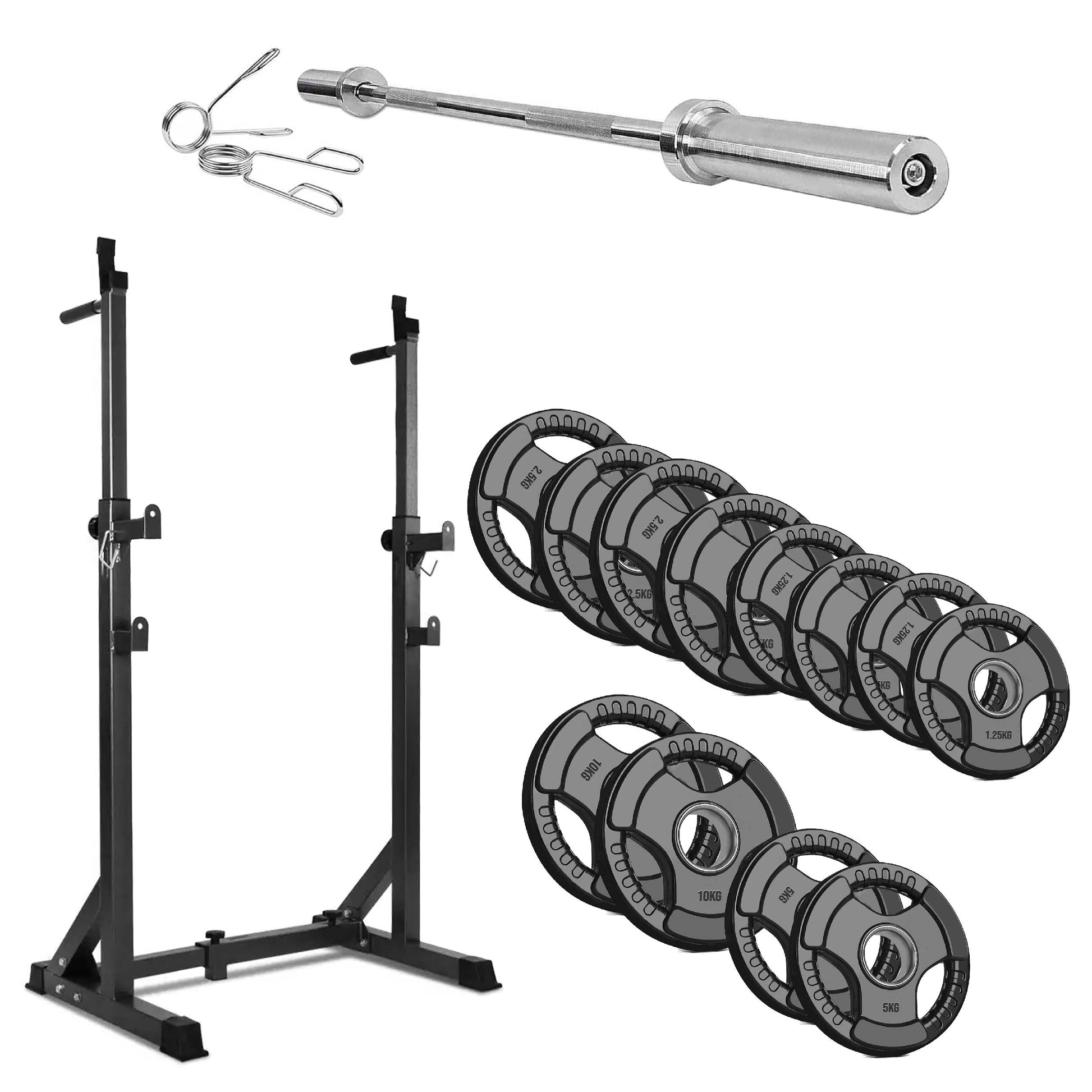 Precision Lift Platform – Heavy‑Duty Barbell Squat Rack with Dip Handles, 200kg Capacity, Adjustable Frame with Safety Spotters for Home Use