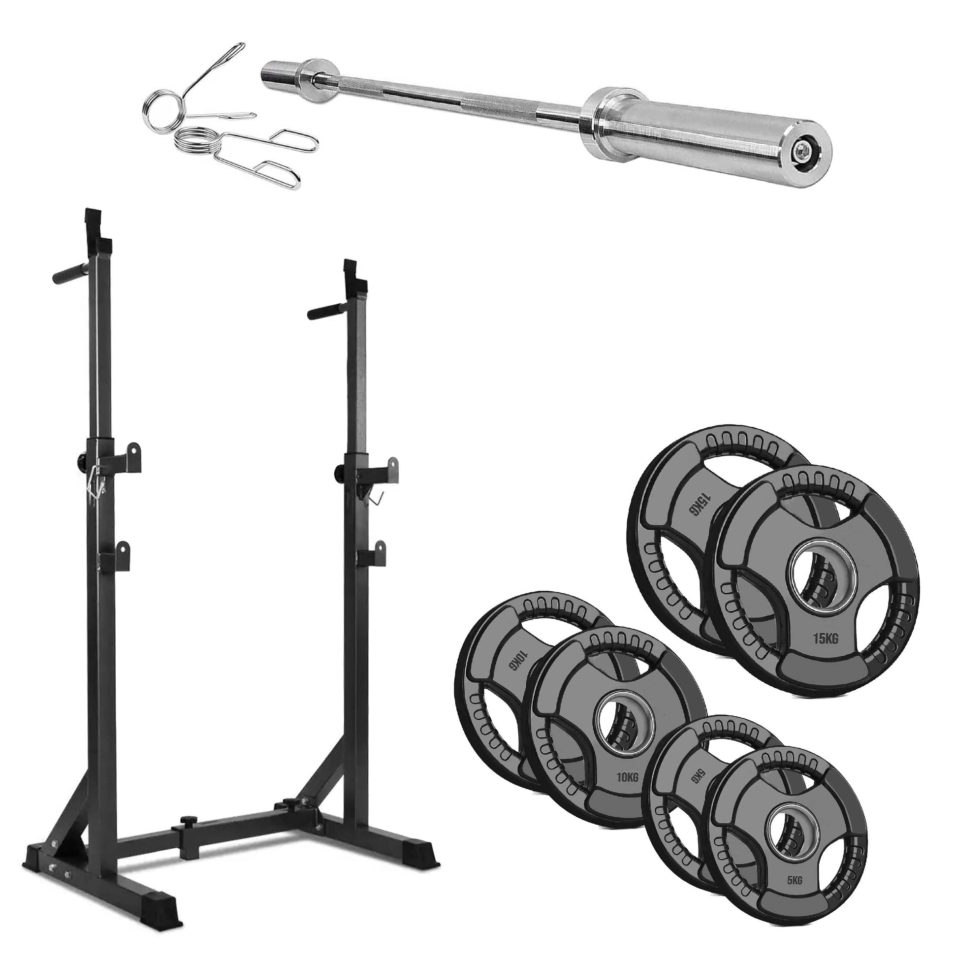 Precision Lift Platform – Heavy‑Duty Barbell Squat Rack with Dip Handles, 200kg Capacity, Adjustable Frame with Safety Spotters for Home Use