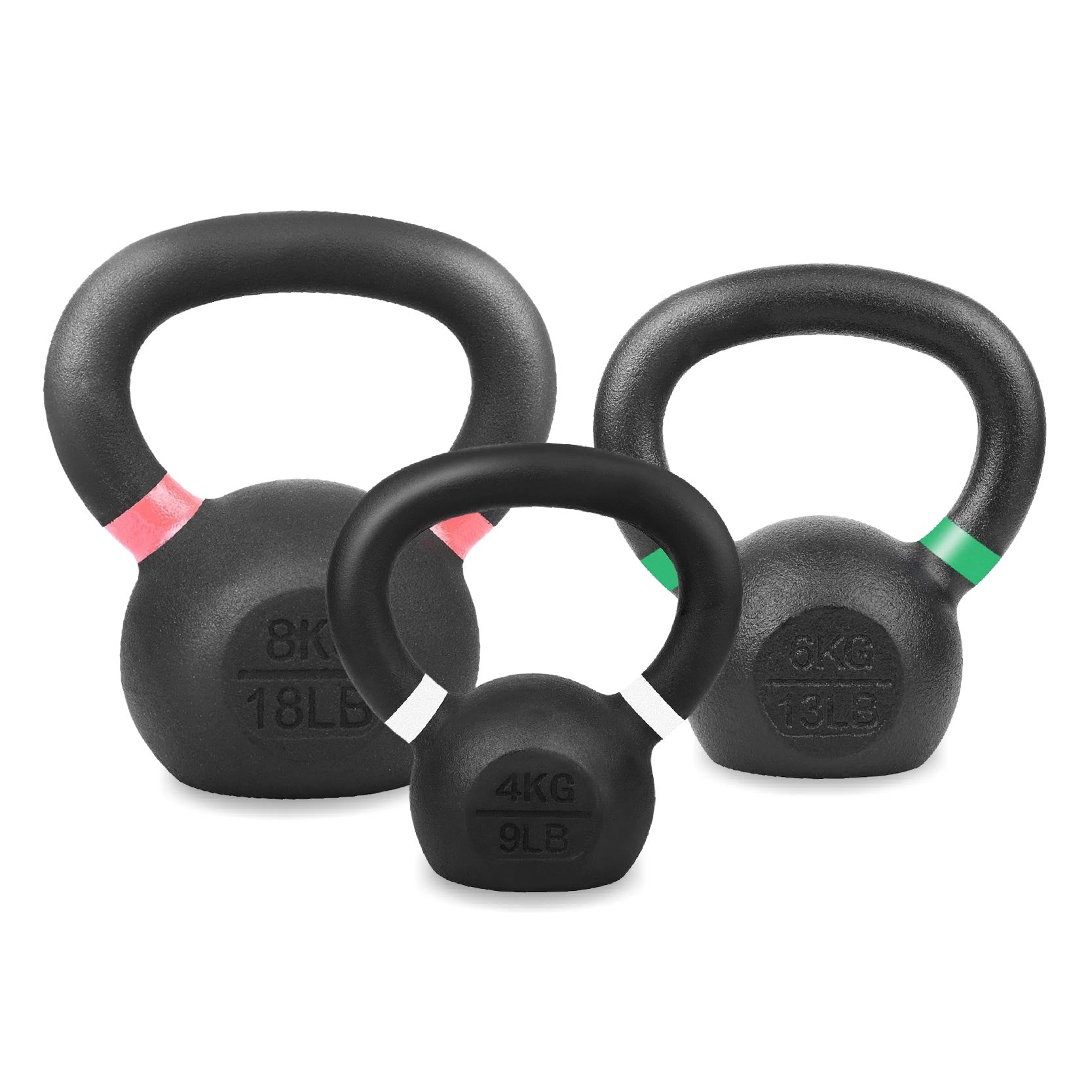 Premium Cast Iron Kettlebells – Powder‑Coated Finish with Ergonomic Grip – Strength Training Weights for Home Gym Workouts