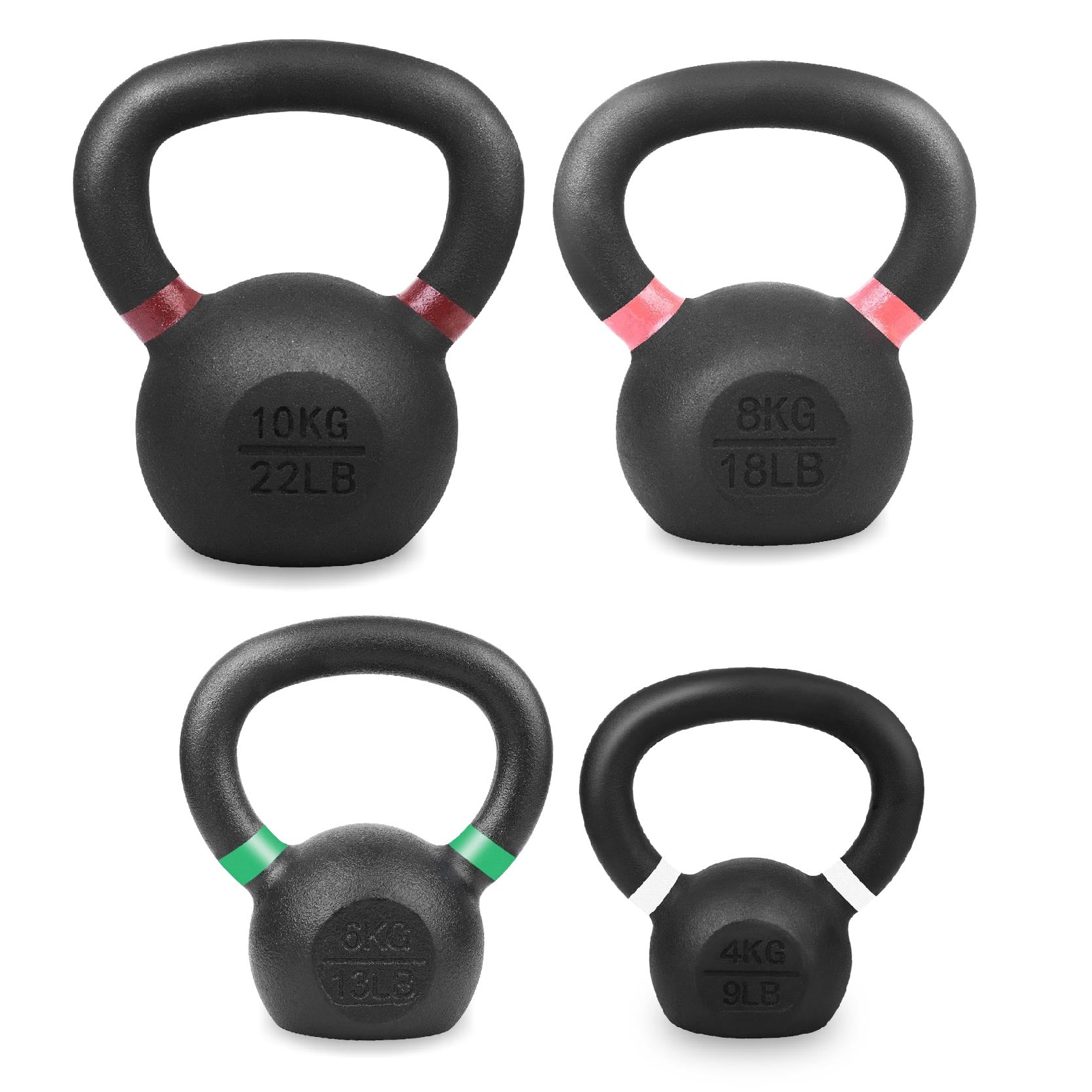 Premium Cast Iron Kettlebells – Powder‑Coated Finish with Ergonomic Grip – Strength Training Weights for Home Gym Workouts