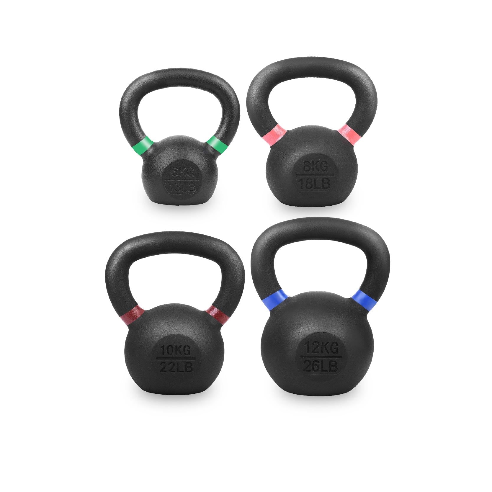 Premium Cast Iron Kettlebells – Powder‑Coated Finish with Ergonomic Grip – Strength Training Weights for Home Gym Workouts