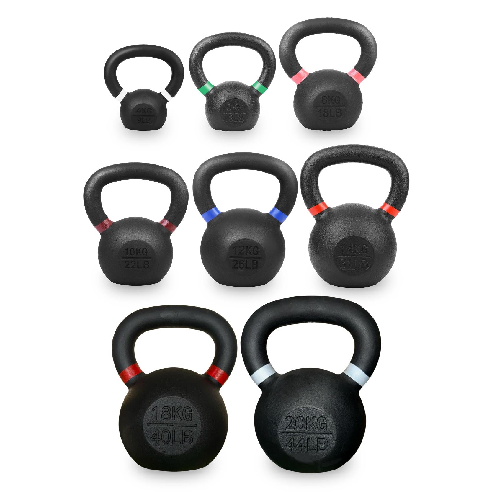 Premium Cast Iron Kettlebells – Powder‑Coated Finish with Ergonomic Grip – Strength Training Weights for Home Gym Workouts