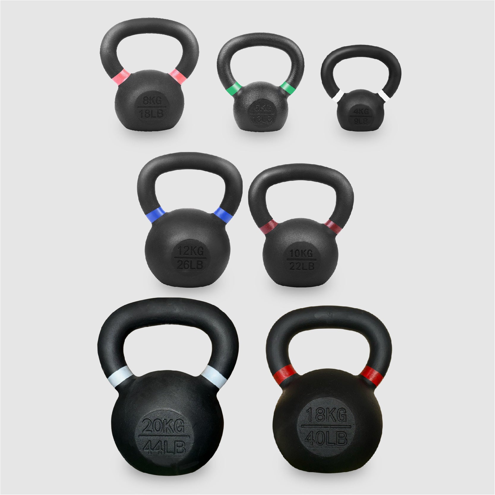 Premium Cast Iron Kettlebells – Powder‑Coated Finish with Ergonomic Grip – Strength Training Weights for Home Gym Workouts