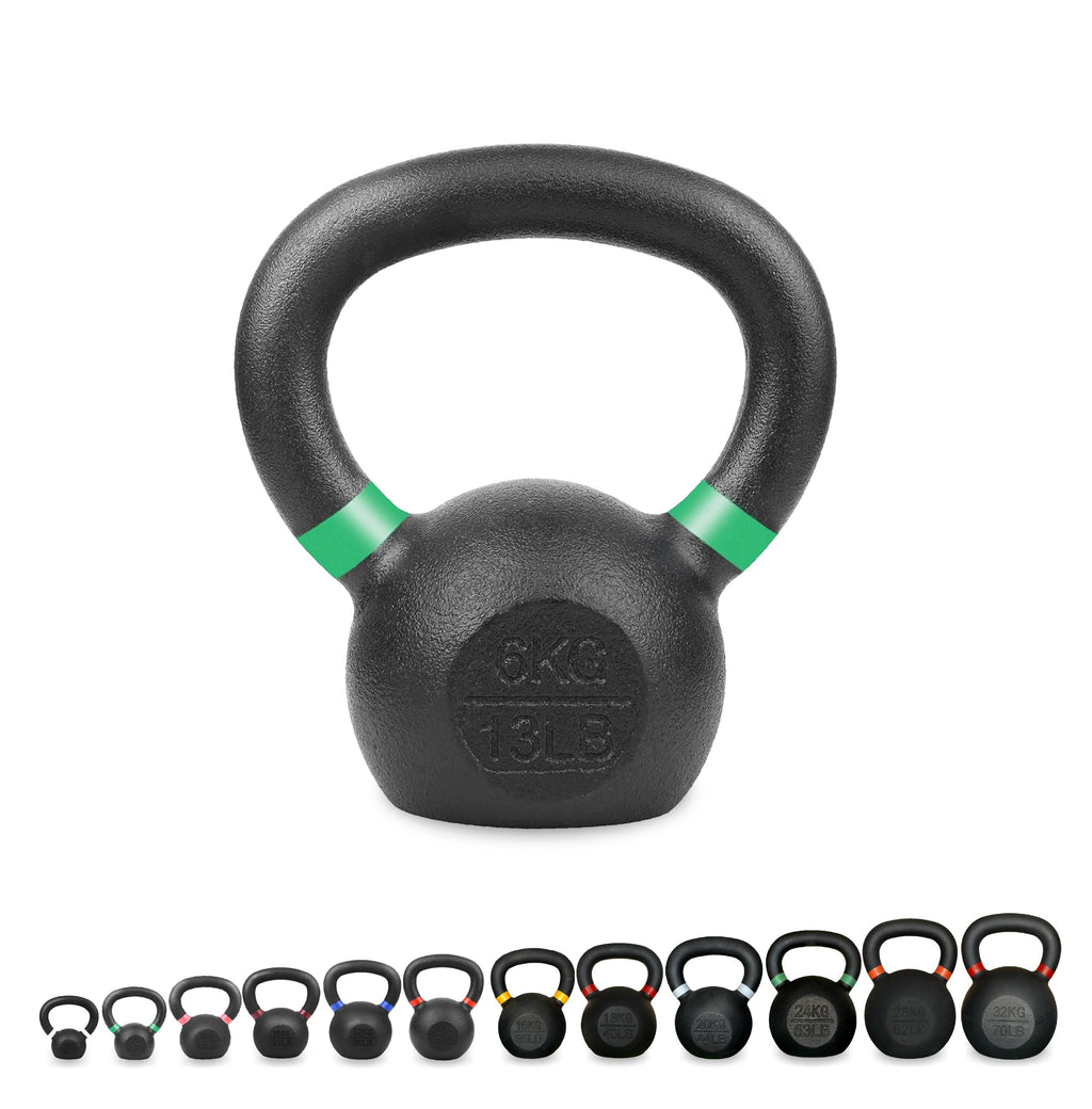 Premium Cast Iron Kettlebells – Powder‑Coated Finish with Ergonomic Grip – Strength Training Weights for Home Gym Workouts