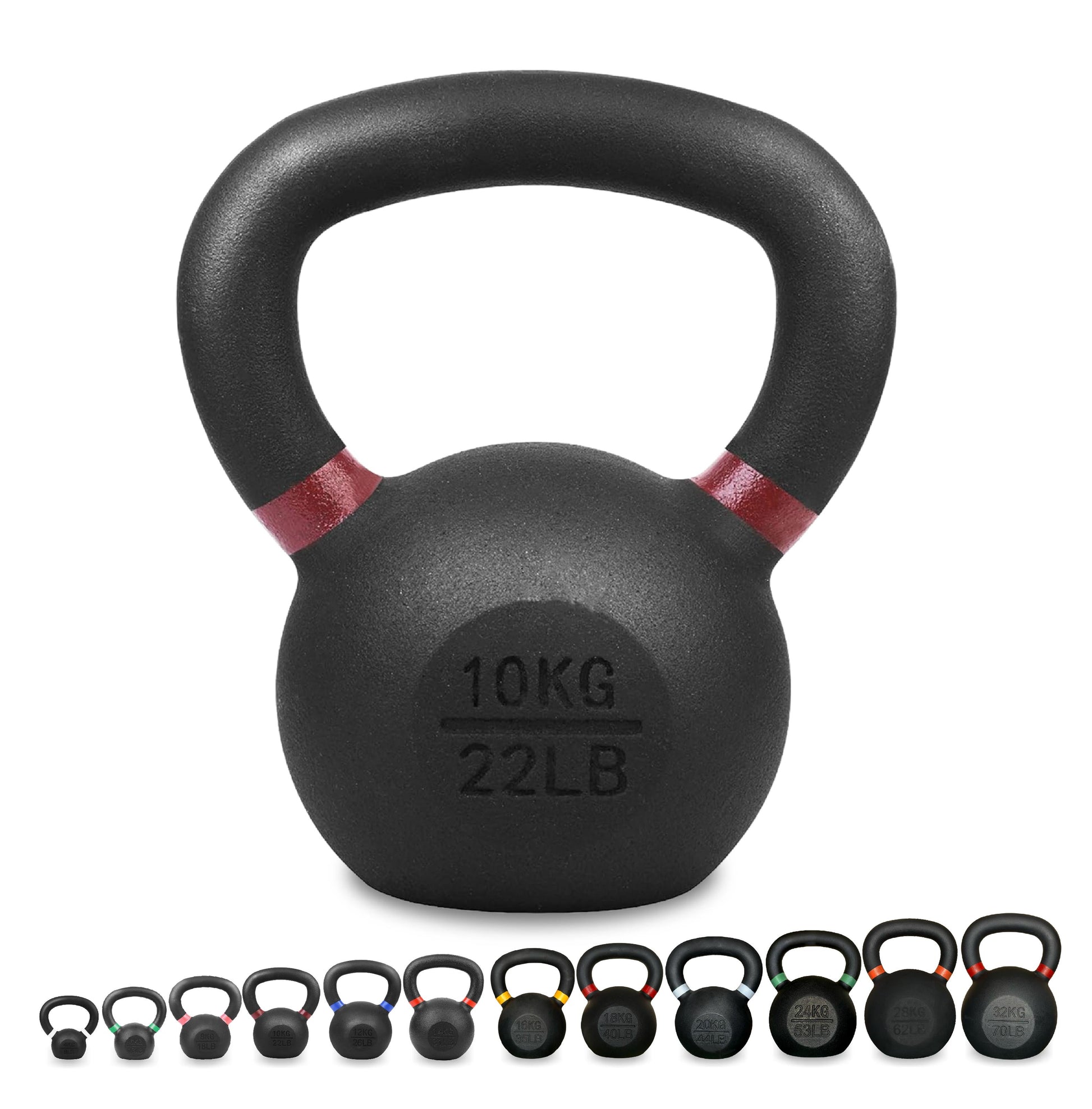 Premium Cast Iron Kettlebells – Powder‑Coated Finish with Ergonomic Grip – Strength Training Weights for Home Gym Workouts