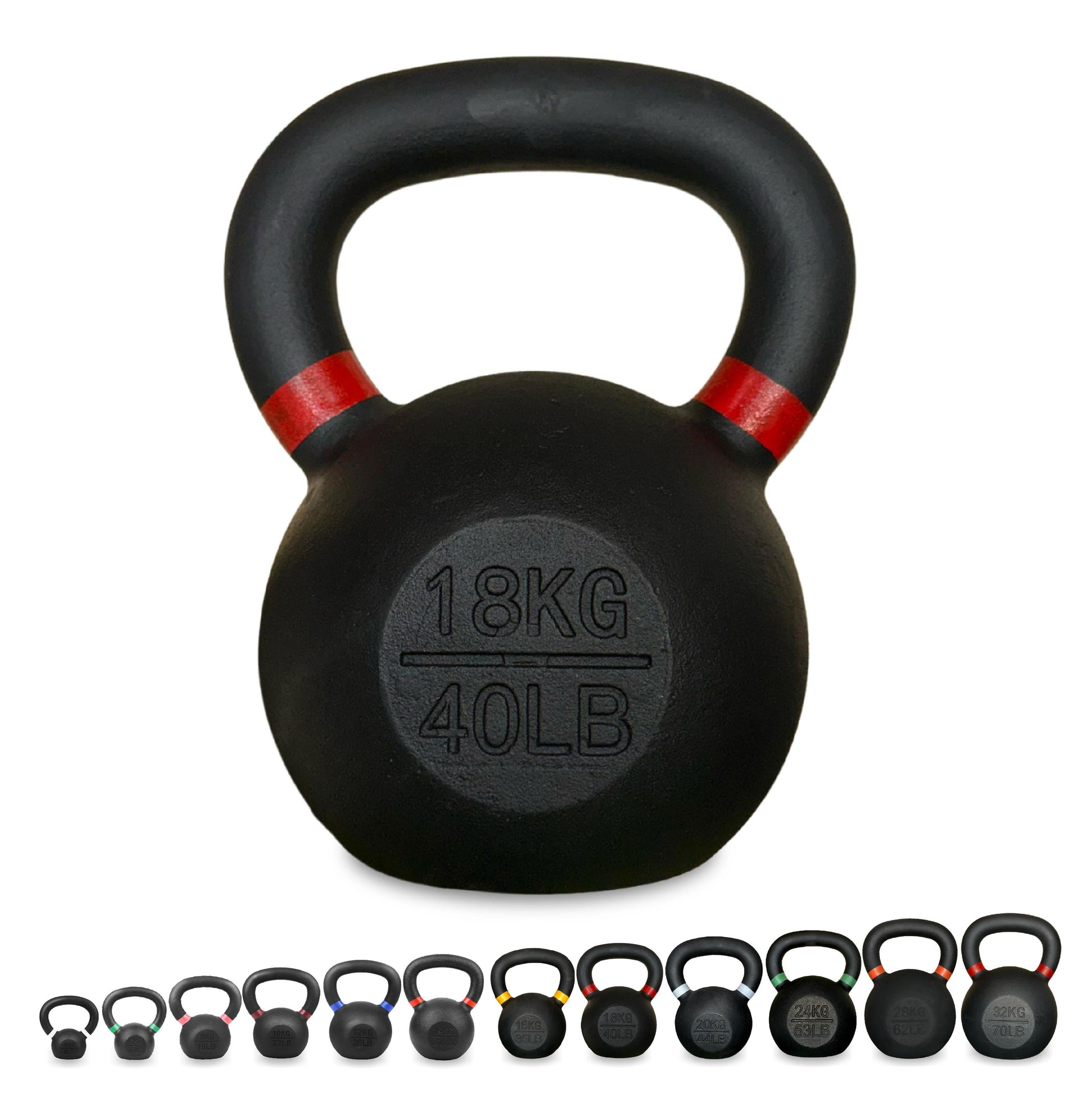 Premium Cast Iron Kettlebells – Powder‑Coated Finish with Ergonomic Grip – Strength Training Weights for Home Gym Workouts