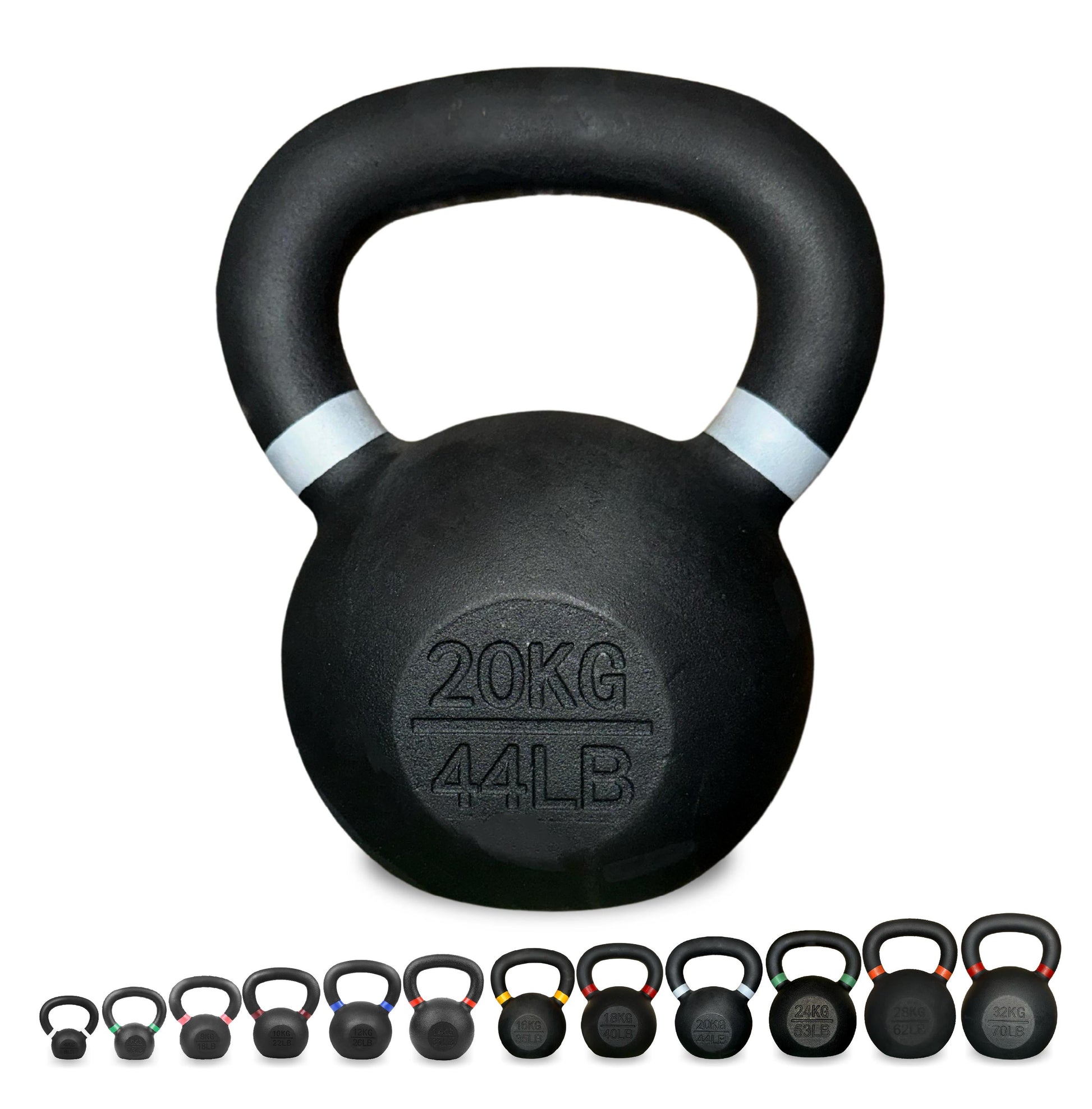 Premium Cast Iron Kettlebells – Powder‑Coated Finish with Ergonomic Grip – Strength Training Weights for Home Gym Workouts