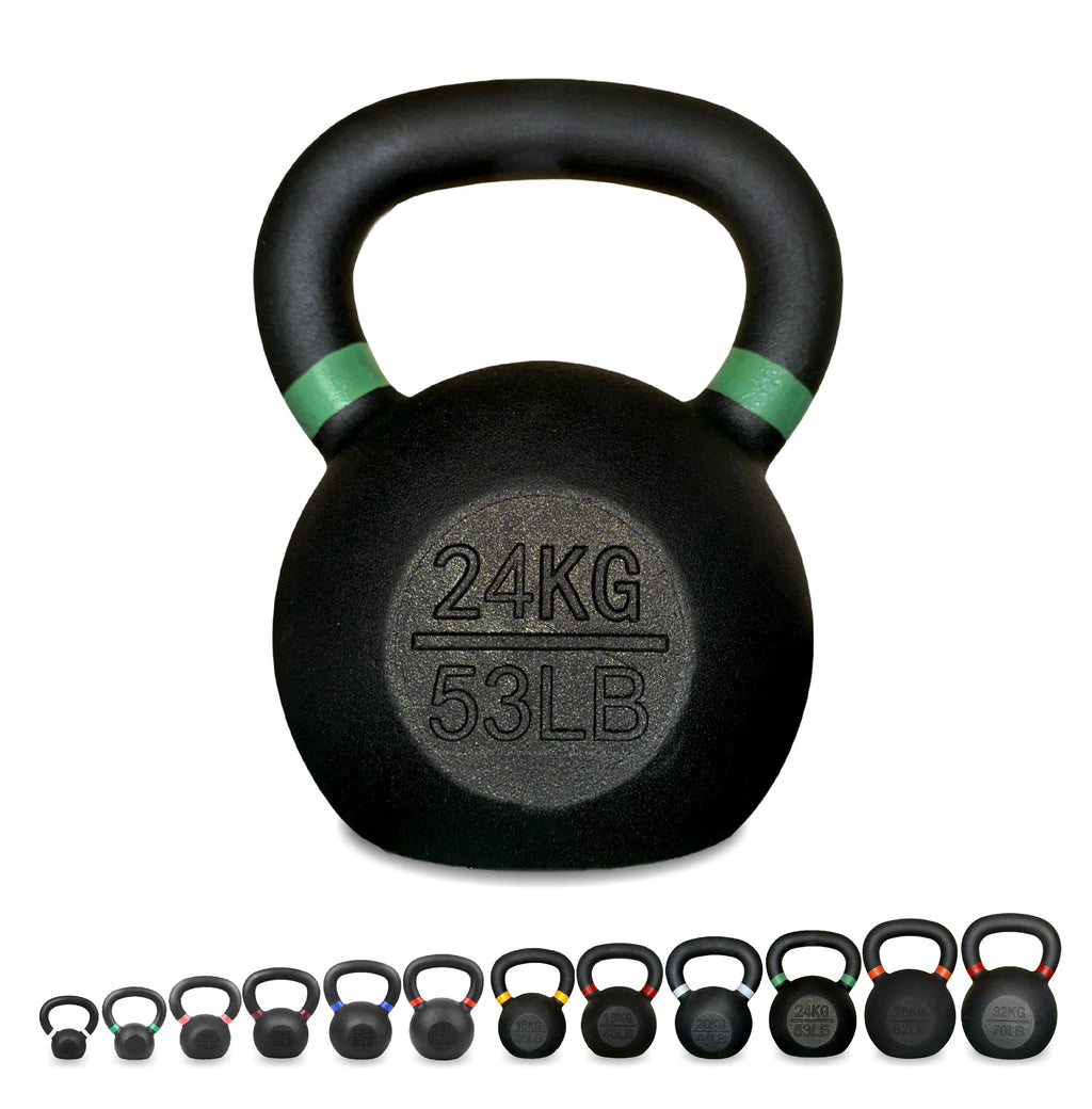 Premium Cast Iron Kettlebells – Powder‑Coated Finish with Ergonomic Grip – Strength Training Weights for Home Gym Workouts
