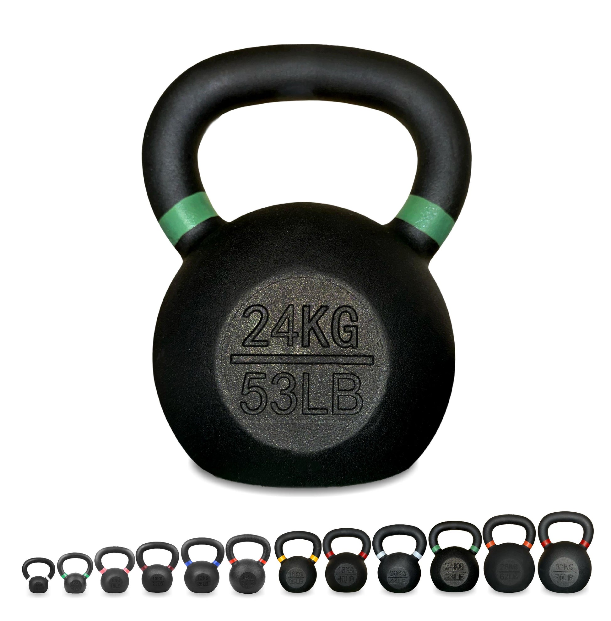 Premium Cast Iron Kettlebells – Powder‑Coated Finish with Ergonomic Grip – Strength Training Weights for Home Gym Workouts