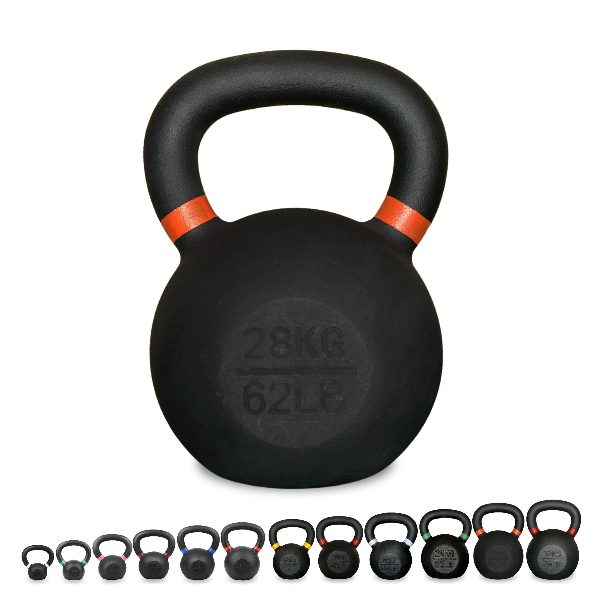 Premium Cast Iron Kettlebells – Powder‑Coated Finish with Ergonomic Grip – Strength Training Weights for Home Gym Workouts