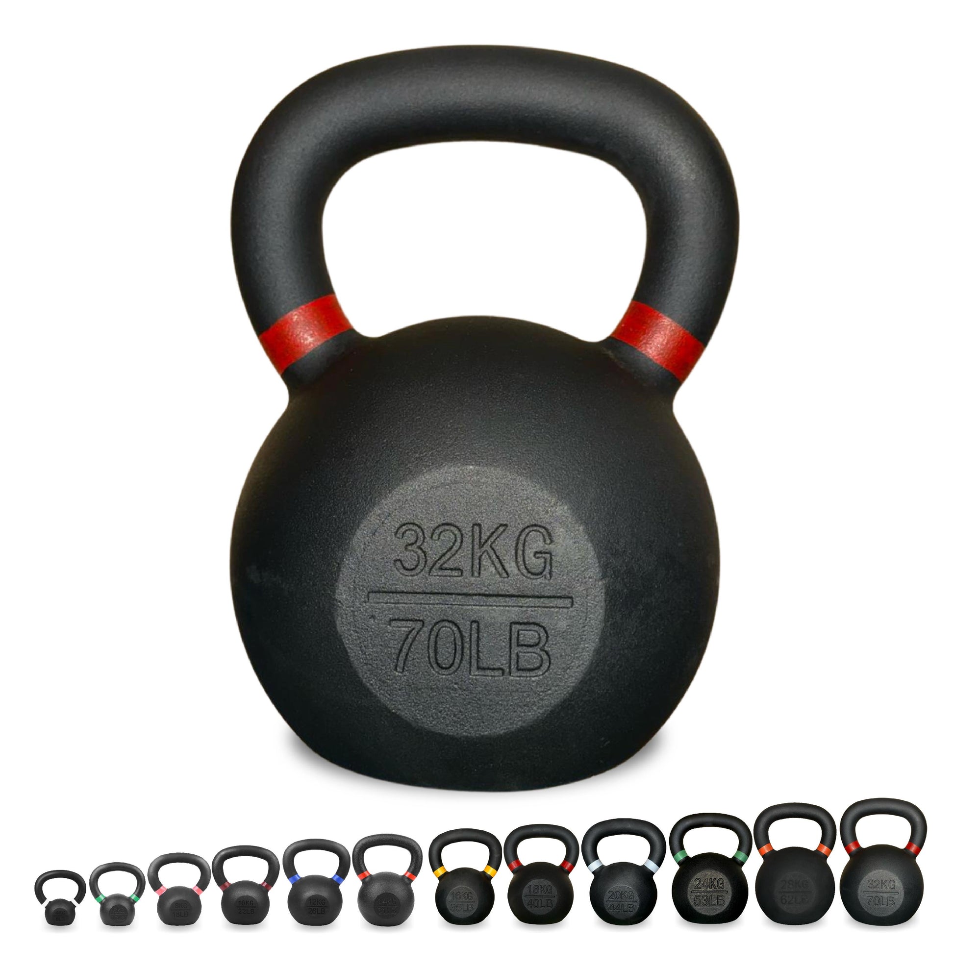 Premium Cast Iron Kettlebells – Powder‑Coated Finish with Ergonomic Grip – Strength Training Weights for Home Gym Workouts