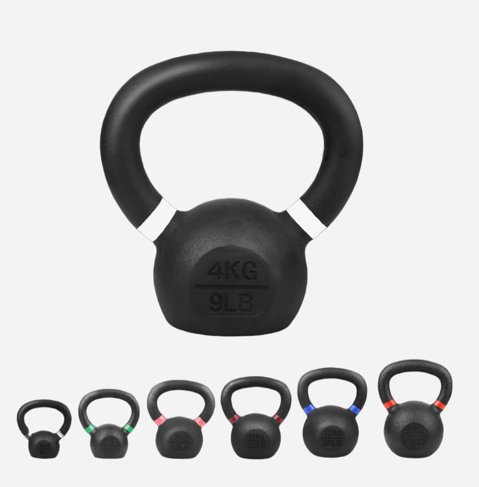 Premium Cast Iron Kettlebells – Powder‑Coated Finish with Ergonomic Grip – Strength Training Weights for Home Gym Workouts