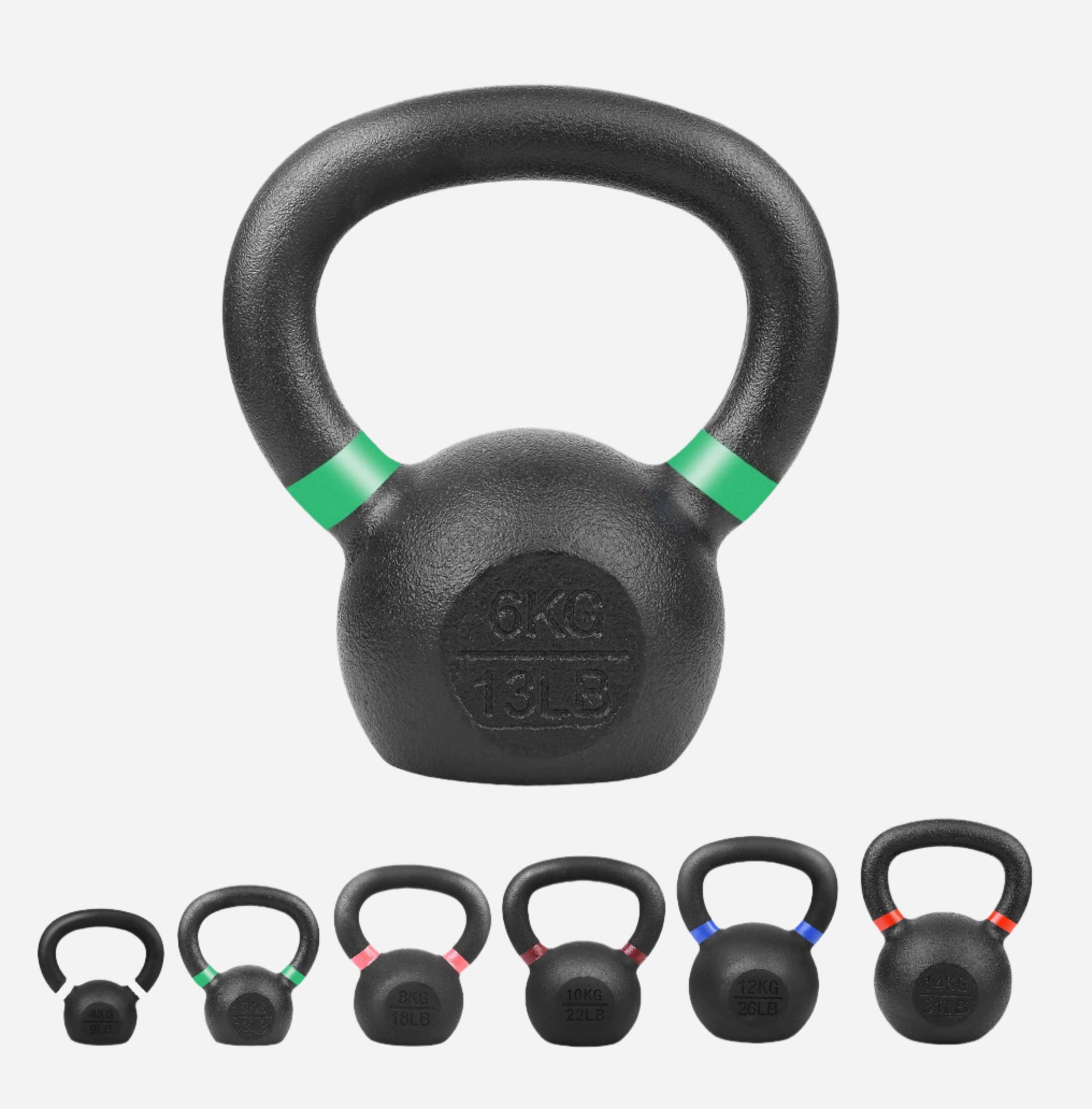 Premium Cast Iron Kettlebells – Powder‑Coated Finish with Ergonomic Grip – Strength Training Weights for Home Gym Workouts