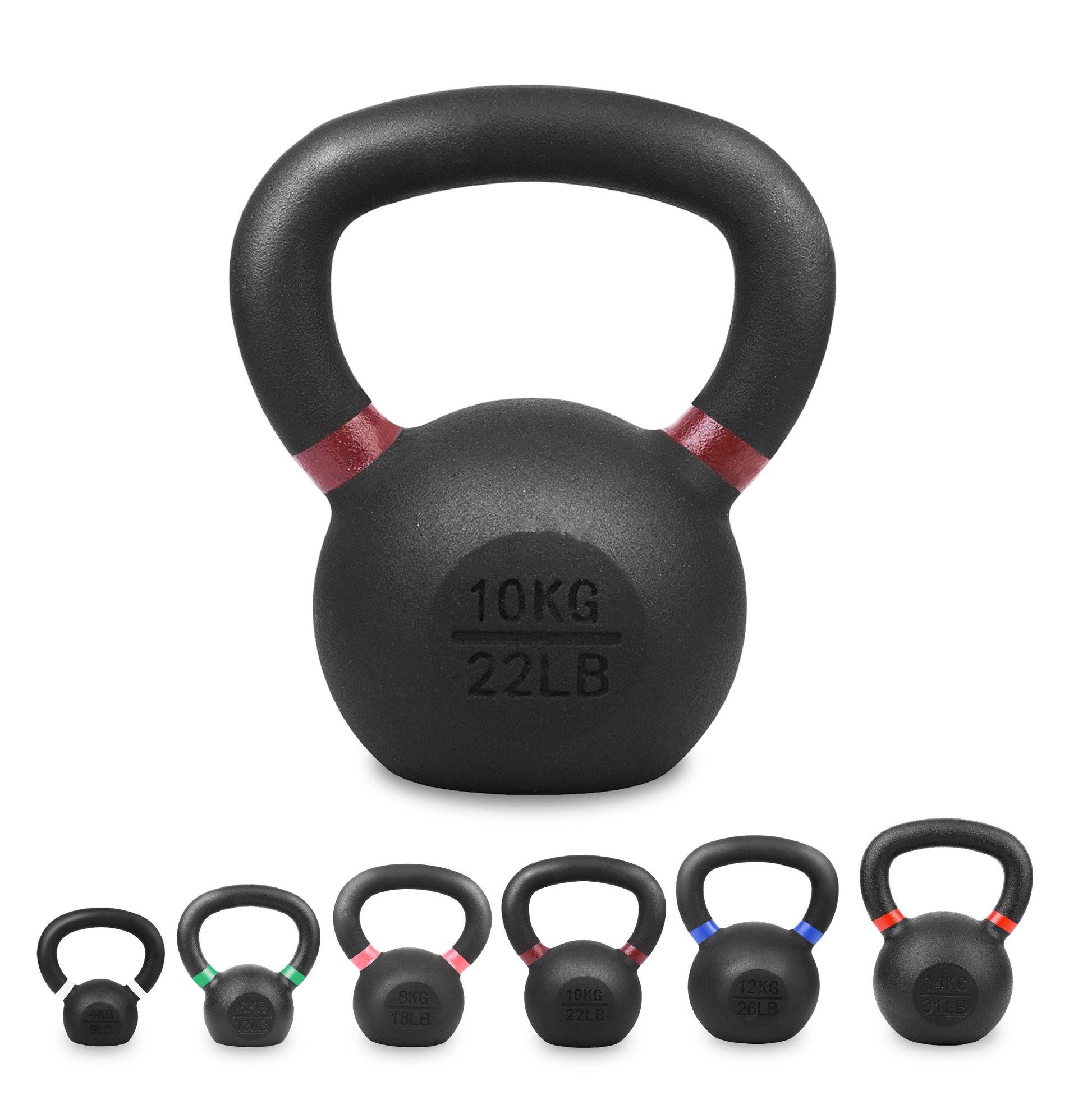 Premium Cast Iron Kettlebells – Powder‑Coated Finish with Ergonomic Grip – Strength Training Weights for Home Gym Workouts