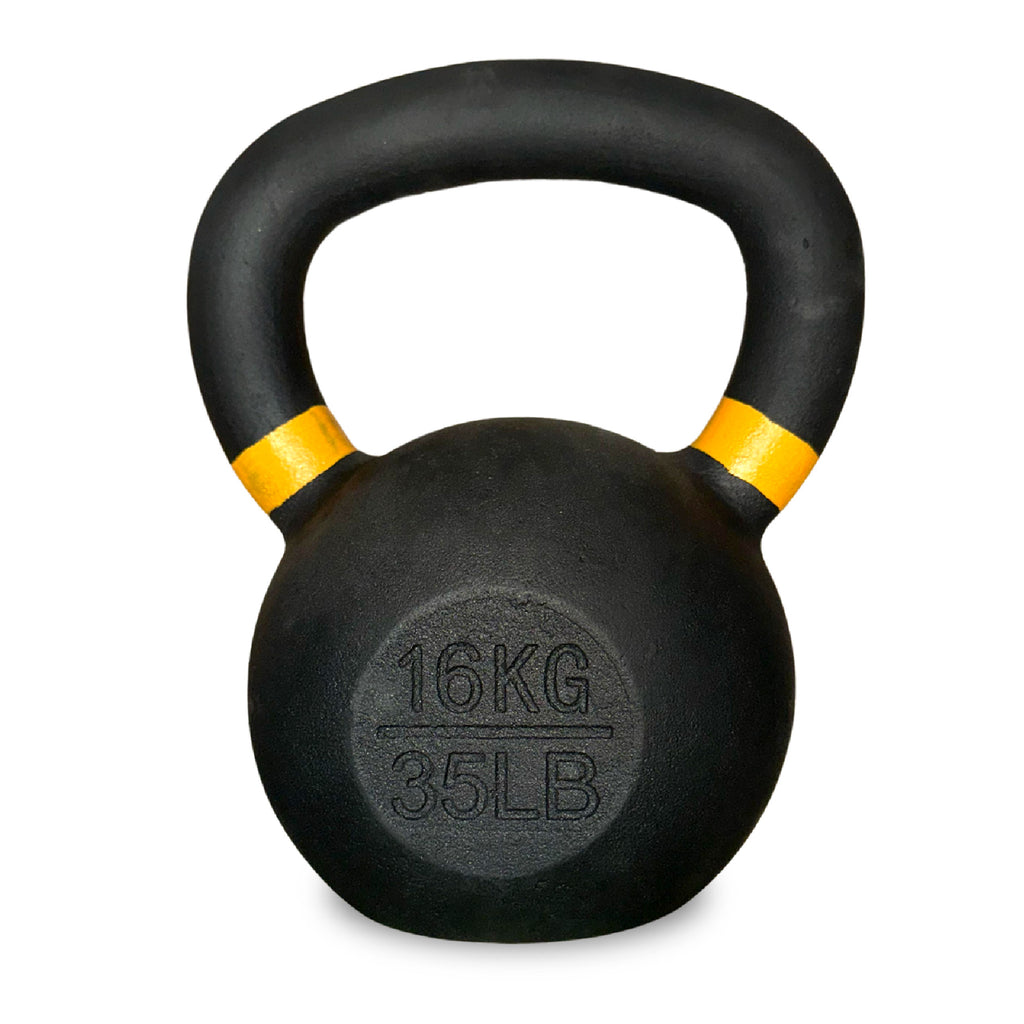 Premium Cast Iron Kettlebells – Powder‑Coated Finish with Ergonomic Grip – Strength Training Weights for Home Gym Workouts