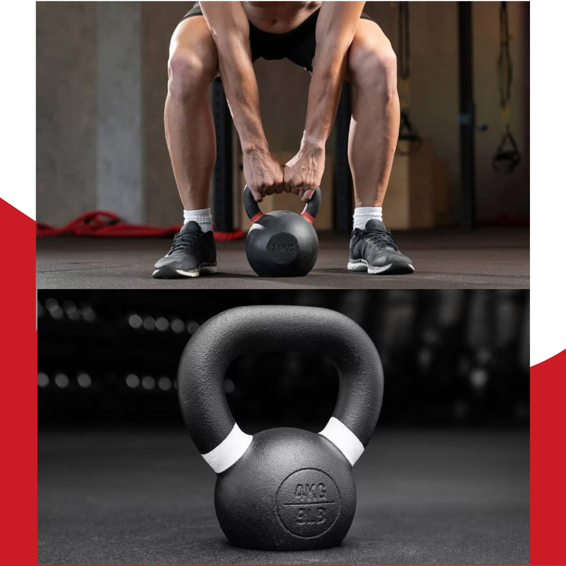 Premium Cast Iron Kettlebells – Powder‑Coated Finish with Ergonomic Grip – Strength Training Weights for Home Gym Workouts
