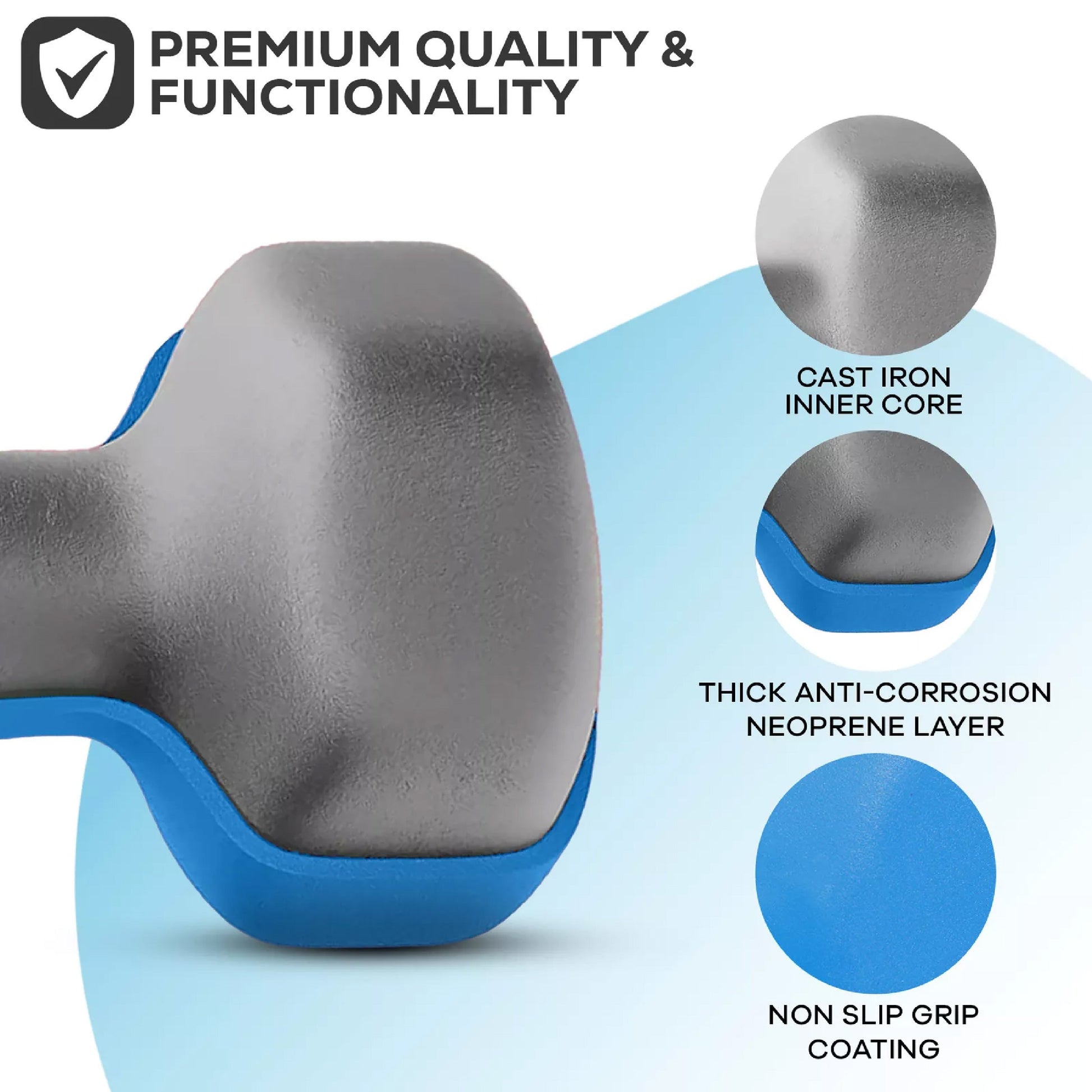 Sculpt & Tone with Hex Neoprene Dumbbells – Cast Iron Core, Non‑Slip Grip, Anti‑Roll Coating for Safe, Stylish Home Gym Strength Training