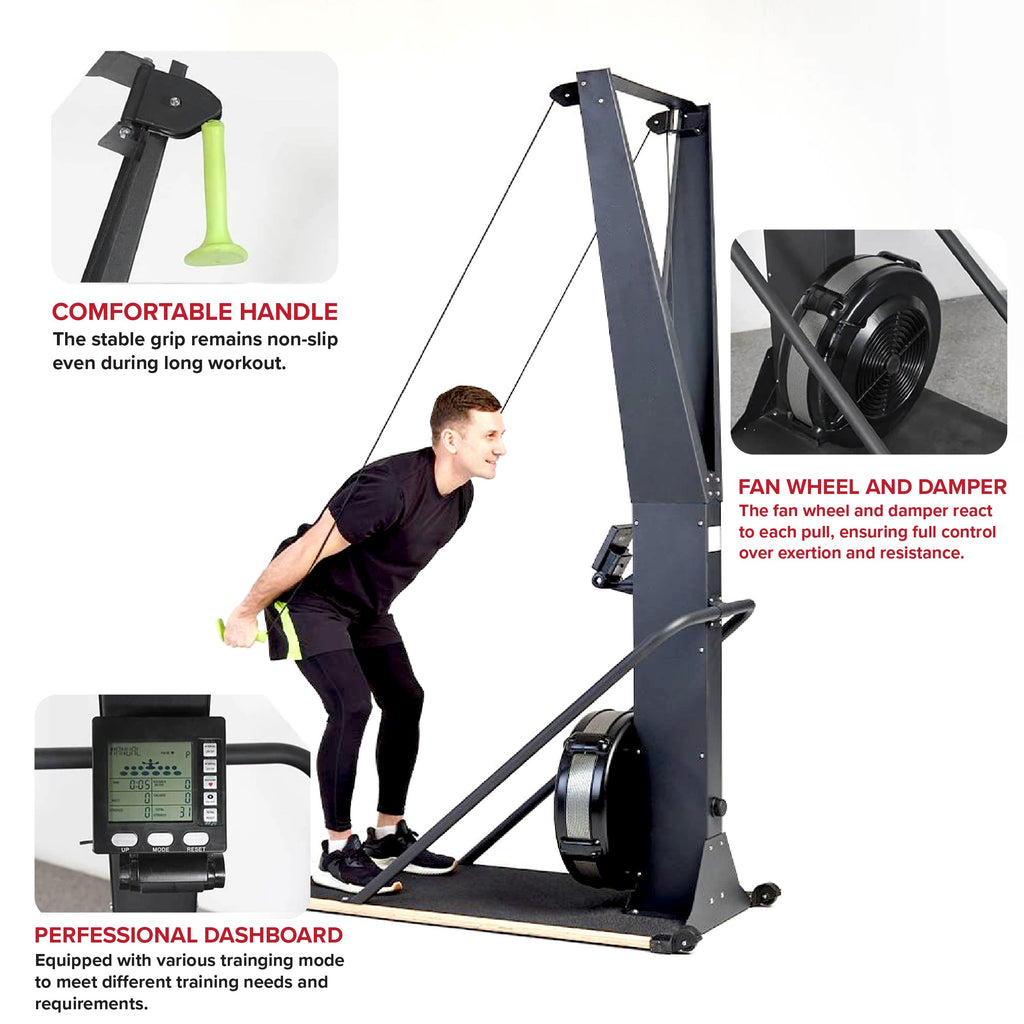 Home Ski Cross Trainer – LED Display Indoor Cardio Machine for Strength & Endurance – Ergonomic, Low-Impact Fitness Equipment for Home Gym
