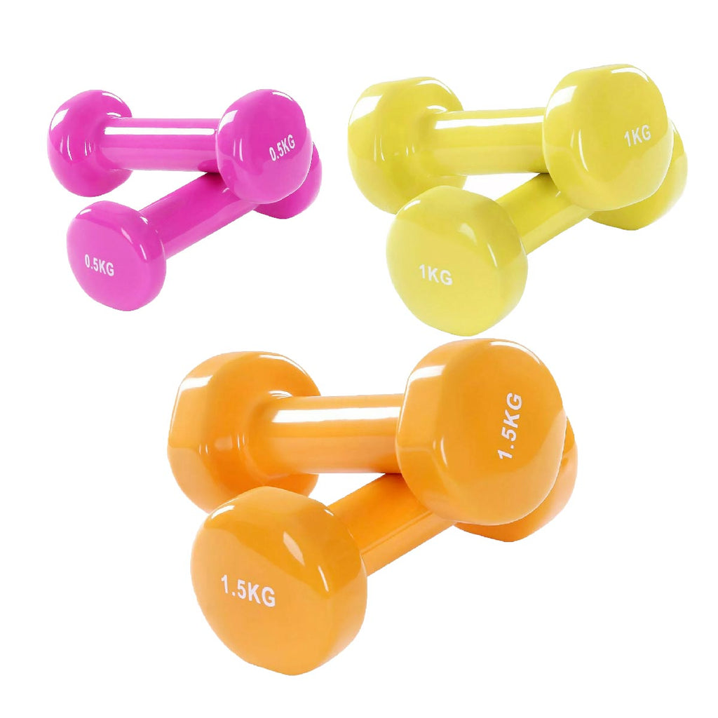 Durable Neoprene Coated Dumbbell Set – Vibrant Multi Colour, Ergonomic Grip for Strength Training, Home Gym & Fitness Toning