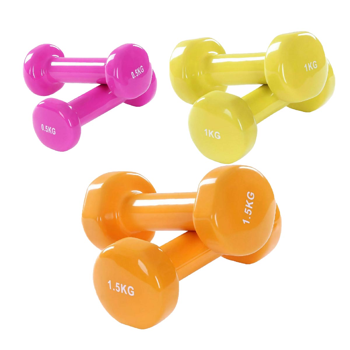 Durable Neoprene Coated Dumbbell Set – Vibrant Multi Colour, Ergonomic Grip for Strength Training, Home Gym & Fitness Toning