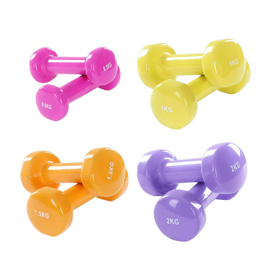Durable Neoprene Coated Dumbbell Set – Vibrant Multi Colour, Ergonomic Grip for Strength Training, Home Gym & Fitness Toning